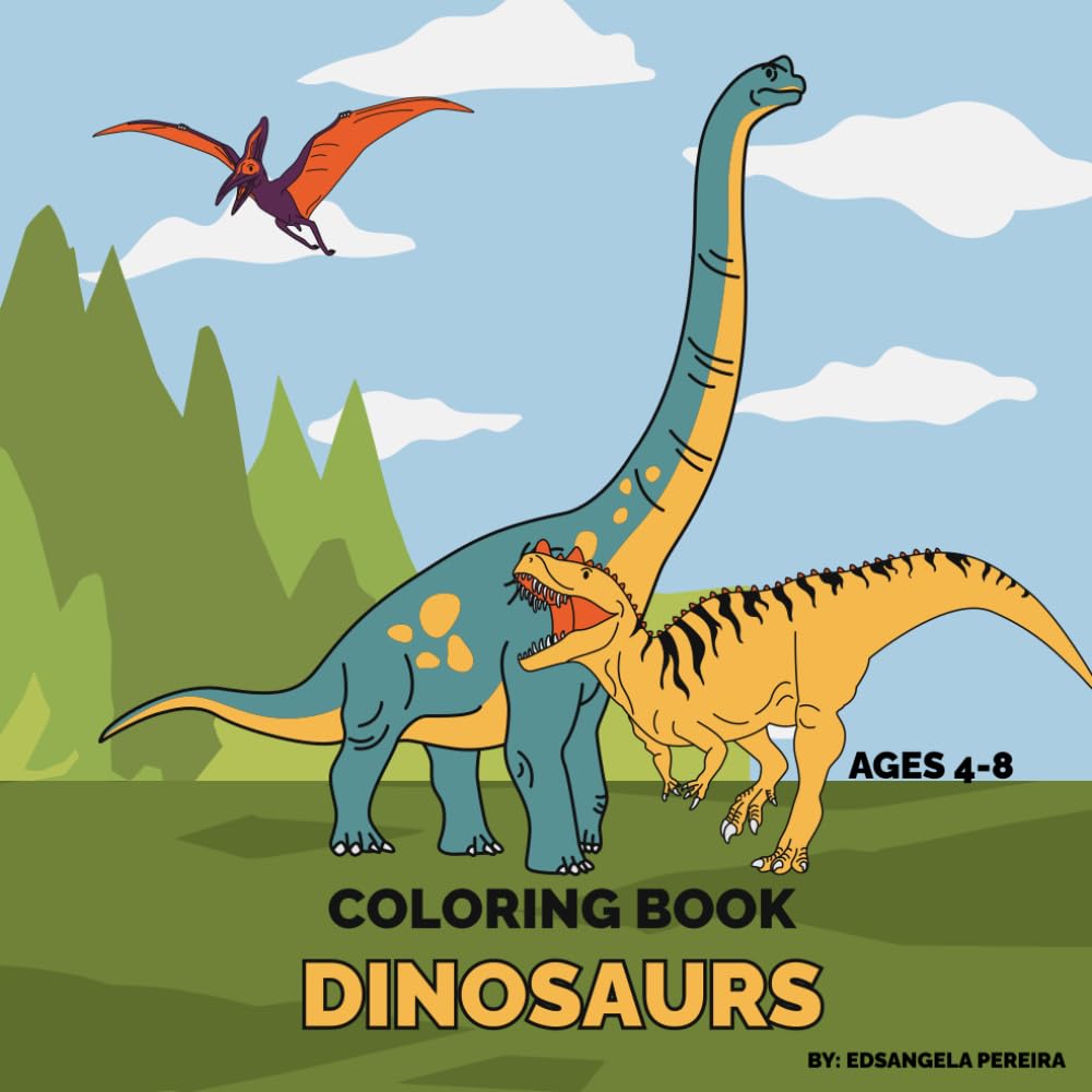 Dinosaur Coloring Book for Kids Ages 3–8: Fun & Simple Dino Pages for Toddlers, Preschoolers & Early Learners: Fun, Cute & Easy Dino Illustrations to Spark Creativity and Learning