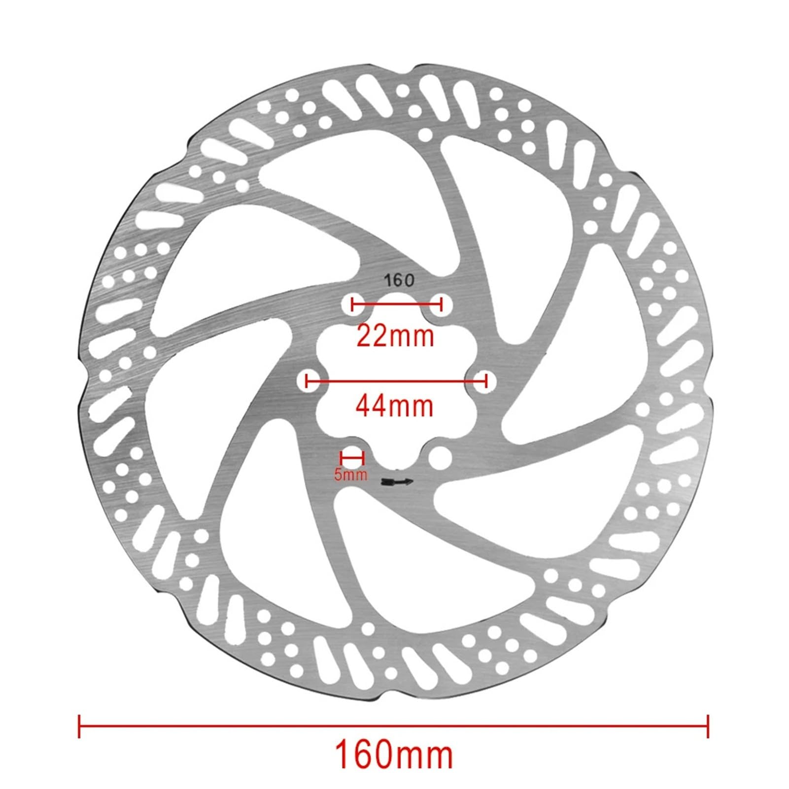 Freno A Disco Da 160 Mm 6 Fori Compatibile Con Il Freno A Disco Del Rotore Dello Scooter Elettrico Compatible With BURN E2 MAX Con Viti Parti Durevoli Del Monopattino In Acciaio Inossidabile(4pcs)