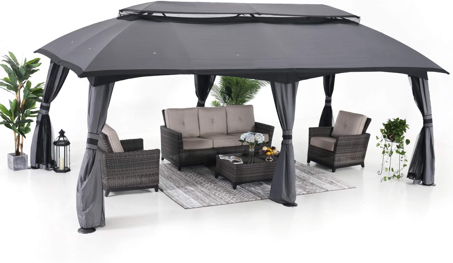 ABCCANOPY Gazebo 10x20 Patio Gazebo, Double Softtop