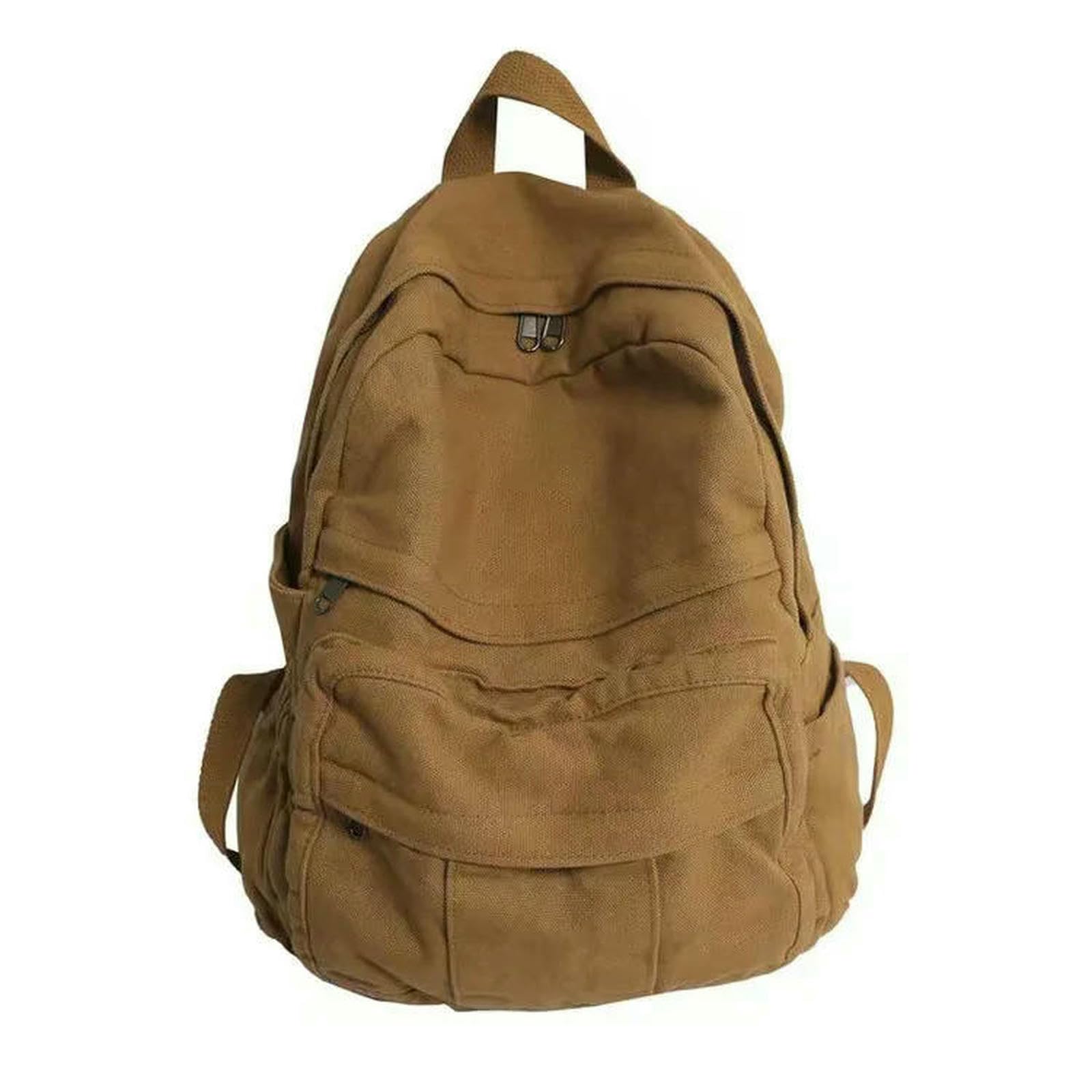 Xynm Men's Yellow Backpack Vintage Canvas Large Capacity School Bag With Multiple Pockets Travel For And Wo