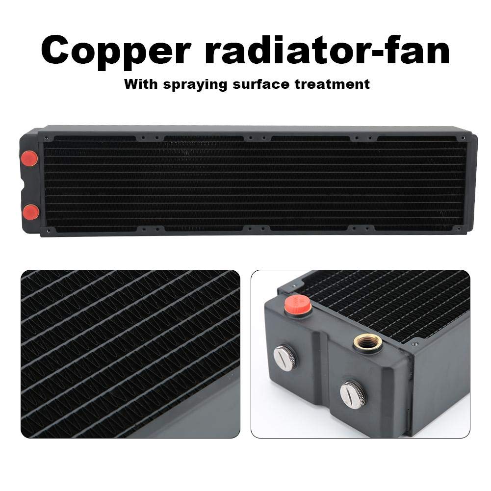 Radiatore 480mm per raffreddamento ad acqua PC, filettatura G1/4, 12 tubi, rame pieno, dissipatore di calore dissipatore di calore CPU del computer Radiatore scambiatore di calore