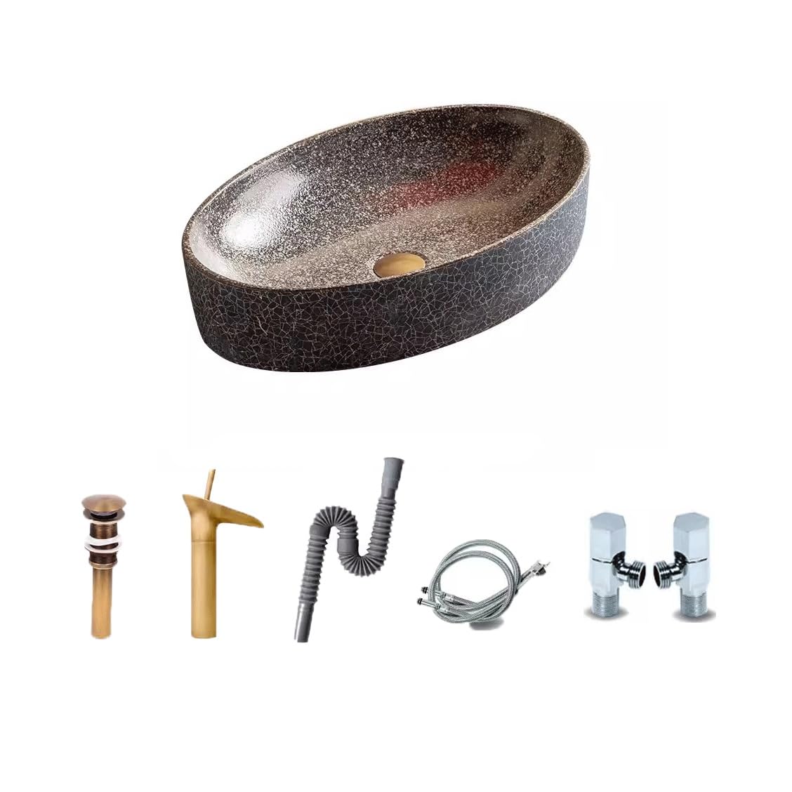 Hpthly B Athroom Sink Chinese Retro Athroom Washbasin Above-Ground Washbasin Outdoor Pool Ceramic Asin Alcony Above-Ground Asin Vessel Sinks (B)