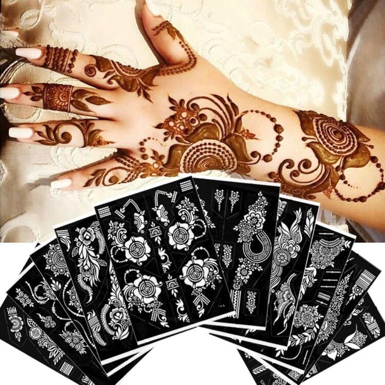 XMASIR 10 Sheets Tattoo Stencils 20 Pcs Arm Hand Tattoo Template