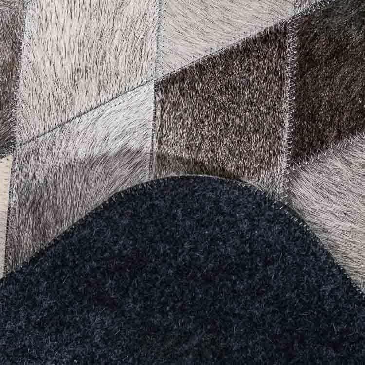 Cowhide Leather Area Rugs, Luxurious Diamond Carpet, Hair On Geometric Patchwork Leather Carpet, Western Living Room Rug, Vintage Rugs for Bedroom, Hallway and Entryway Rug (2'3"x7 ft)