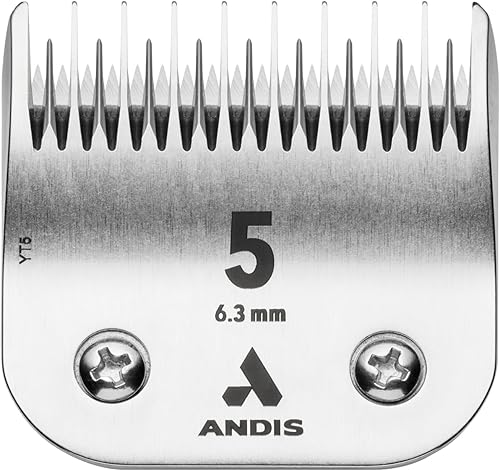 Miniatura 1 de Andis Cuchilla para cortar perros UltraEdge de acero con infusión de carbono, diente de salto tamaño 5, longitud de corte de 14 de pulgada (72640),