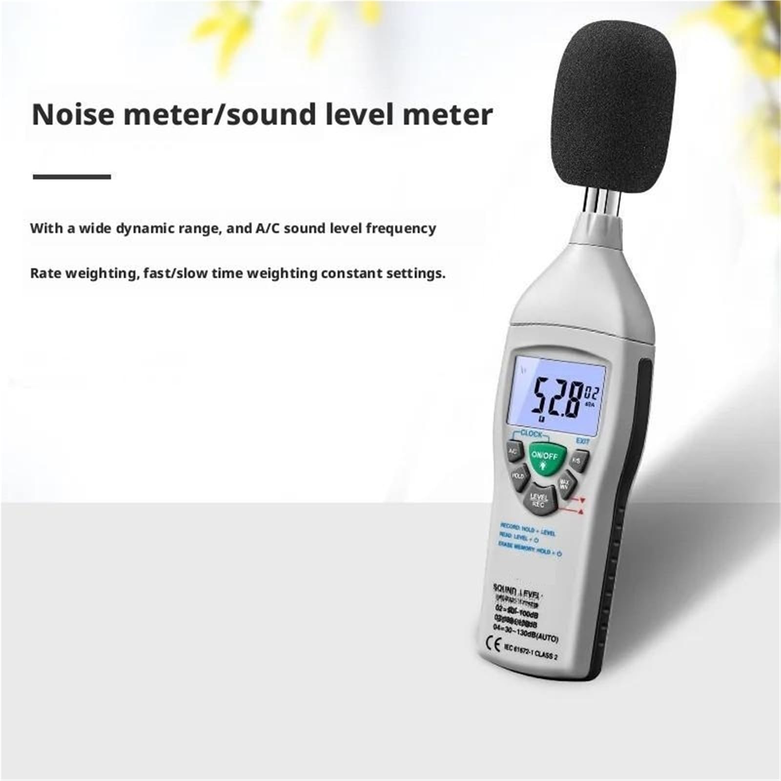 Medidor de Decibelios, Medidor de ruido Nivel sonido Volumen Detección Prueba volumen electrodomésticos ambiental