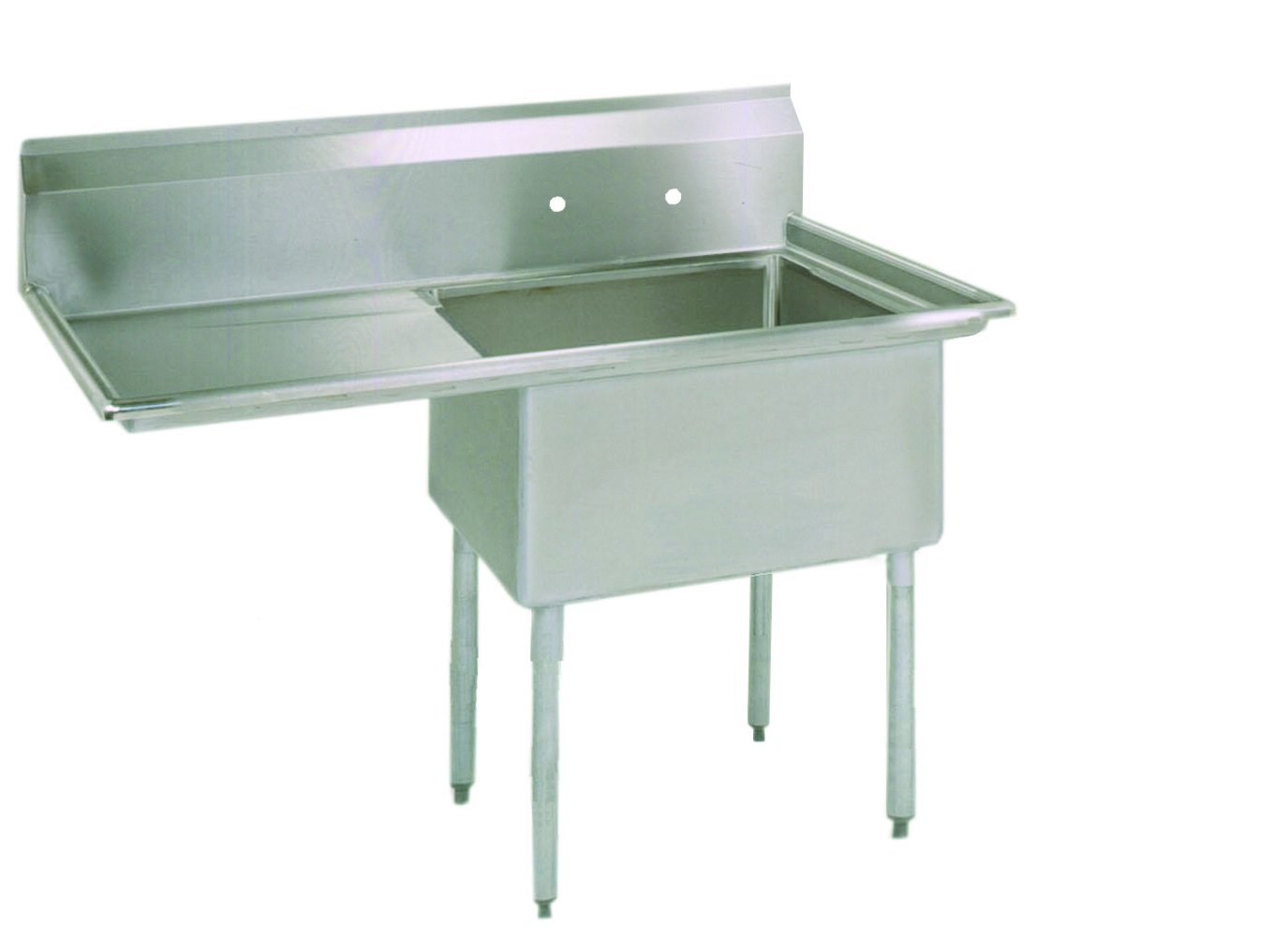 BK Resources Stainless Steel 1 Compartment Sink with Left Hand Drainboard, 36-1/2