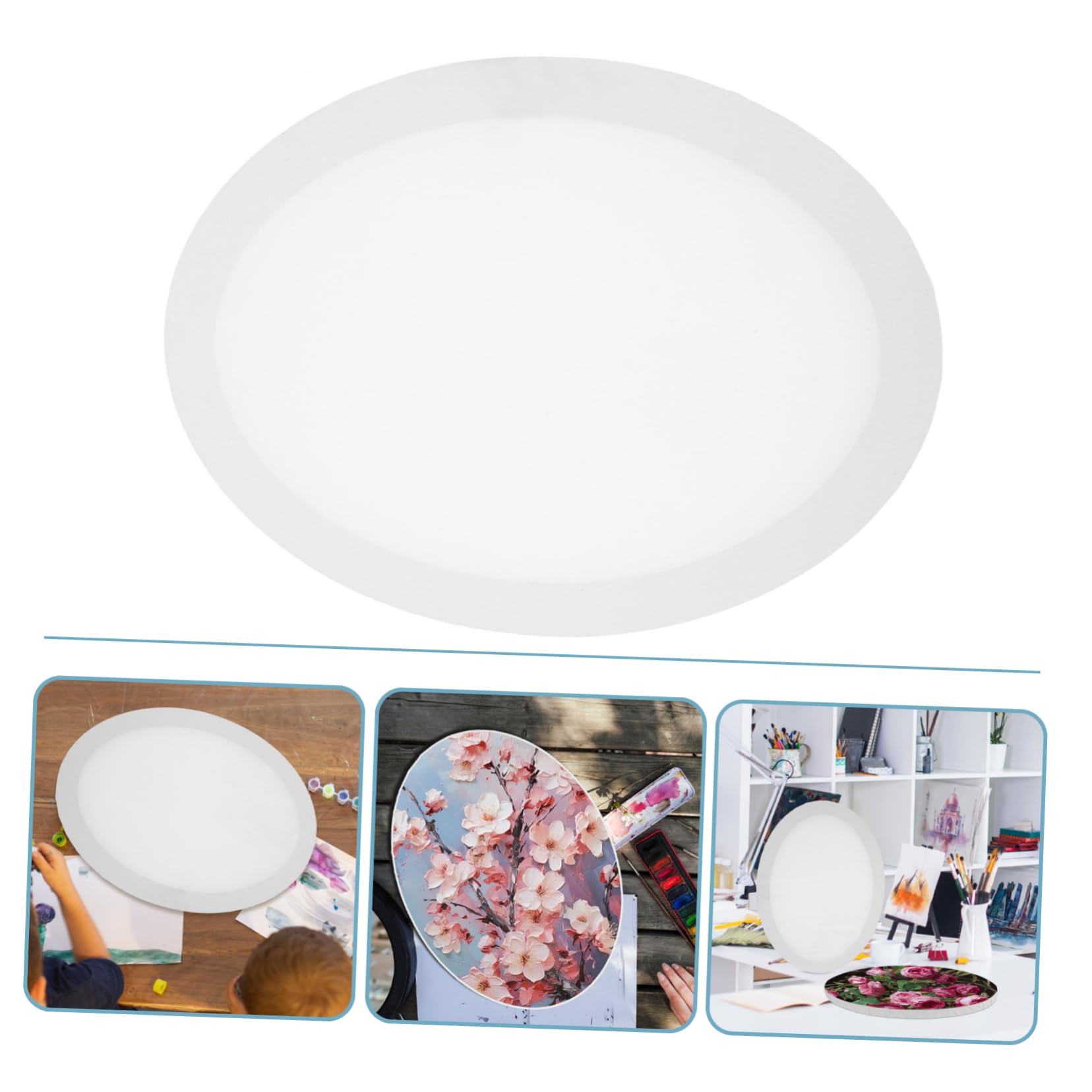 Toiles à Peindre Ovales Stable et Permanent Cadre Créatif Lot de 2 en Coton pour Peinture DIY et Artistes Étudiants