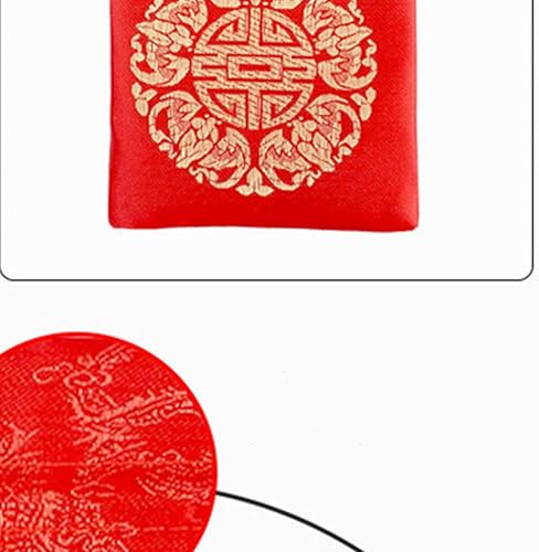 Miniatura 5 de TENDYCOCO Good Fortune - Bolsa roja china de seda china, bolsas de regalo de la fortuna de la suerte, bolsa con cordón para joyas, bolsas para