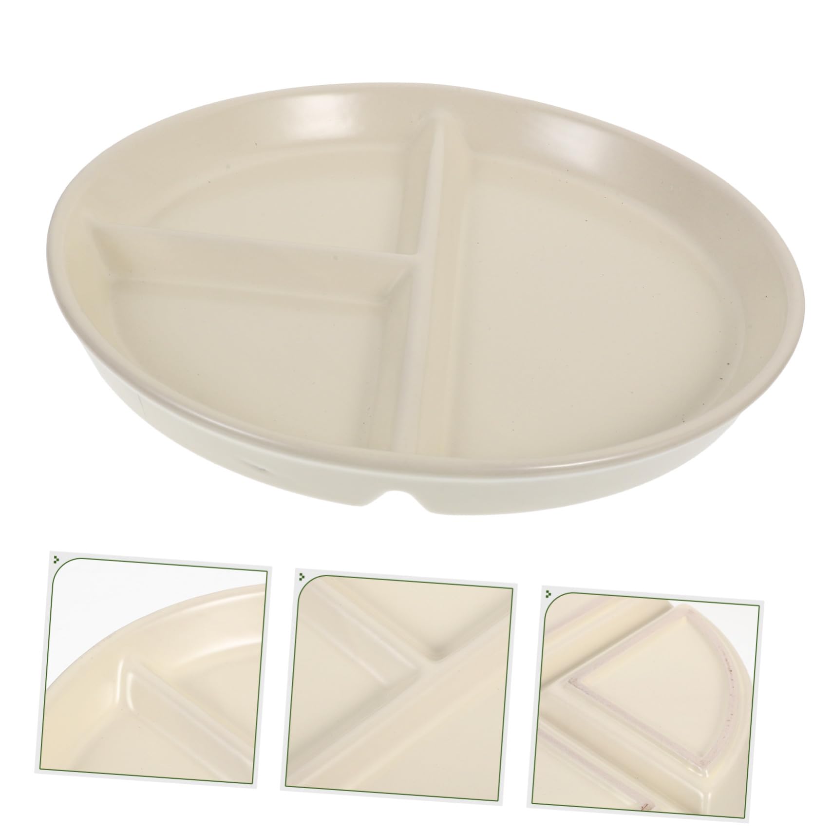 Assiette Diététique Compartimentée en Céramique Blanche pour Adultes