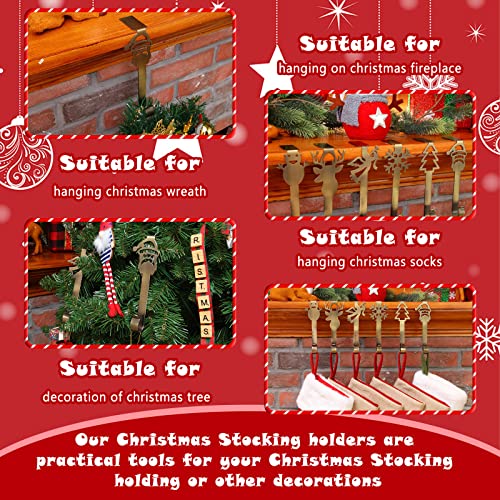 Décorations de Noël : 6 supports de cheminée pour chaussettes bronze - 6