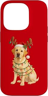 Yellow Lab Christmas Tree Light Pajama Labrador Dog Case for iPhone 14 Pro