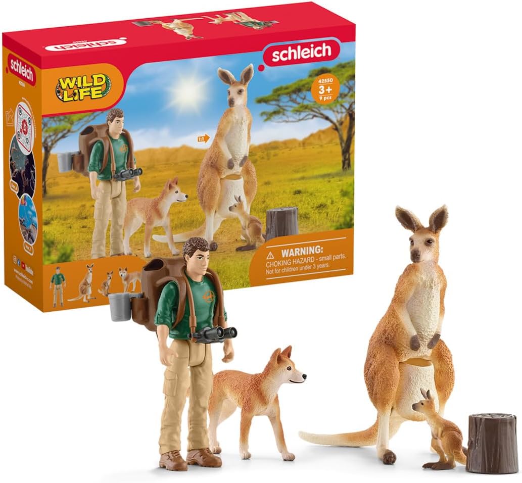 Schleich Wild Life 9-Piece Australian Animal Toy Playset for Boys and Girls Ages 3+, Outback Adventure with Kangaroo Toys