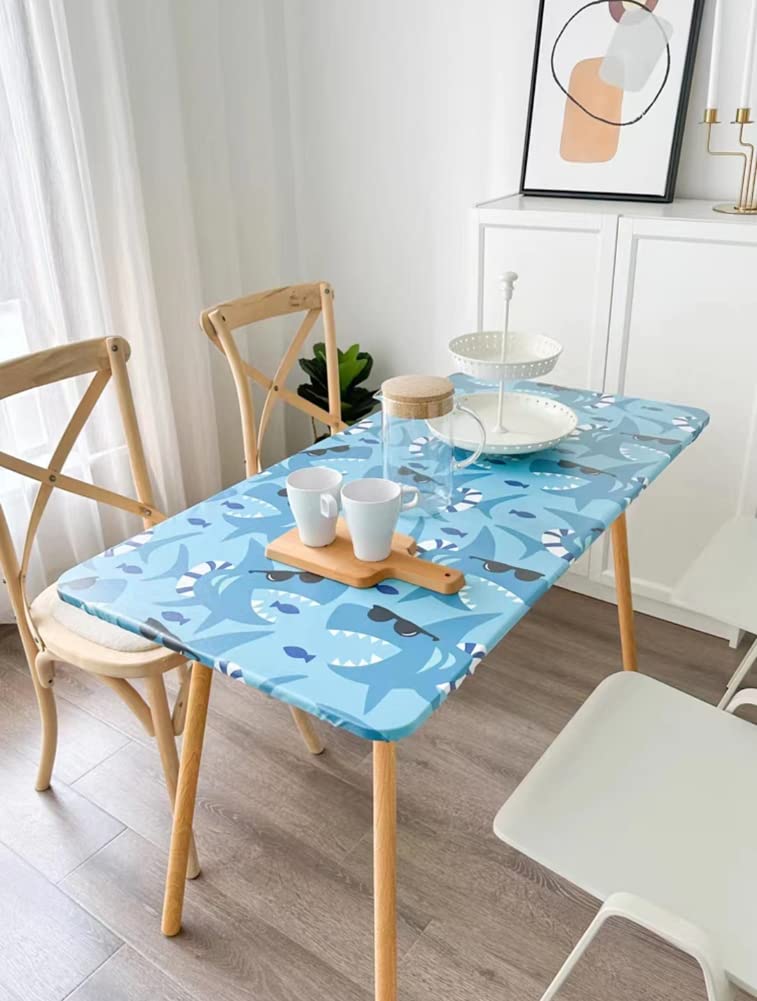 Nappe Extensible Ovale/rectangulaire Imperméable, Housse De Table D'angle élastique, Protecteur De Table Résistant à L'huile Pour Cuisine, Salle à