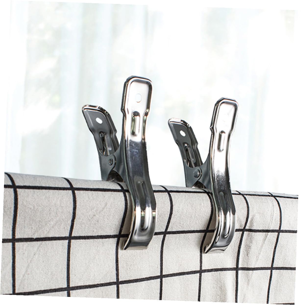 12 Piezas Pinzas de Ropa Grandes de Acero Inoxidable Clips Fuertes y Antideslizantes para Edredones y Ropa Resistentes al Viento para Secado Casa Multifuncionales para Calcetines
