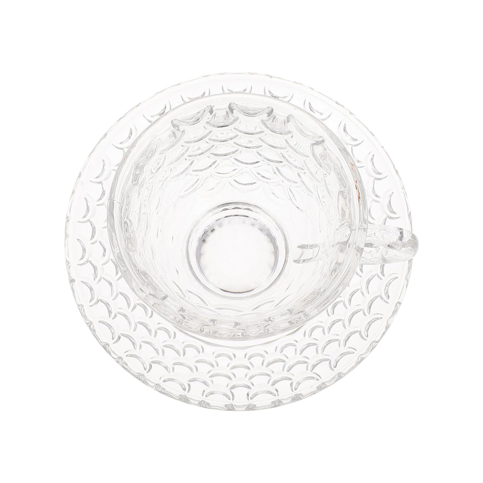 Tasse à café en verre avec soucoupe au design rétro créatif pour la maison