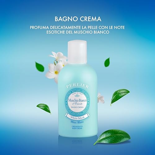 Miniatura 2 de Perlier Crema de baño de almizcle blanco, baño de burbujas de aromaterapia natural y calmante para mujeres y hombres, fórmula rica en espuma que