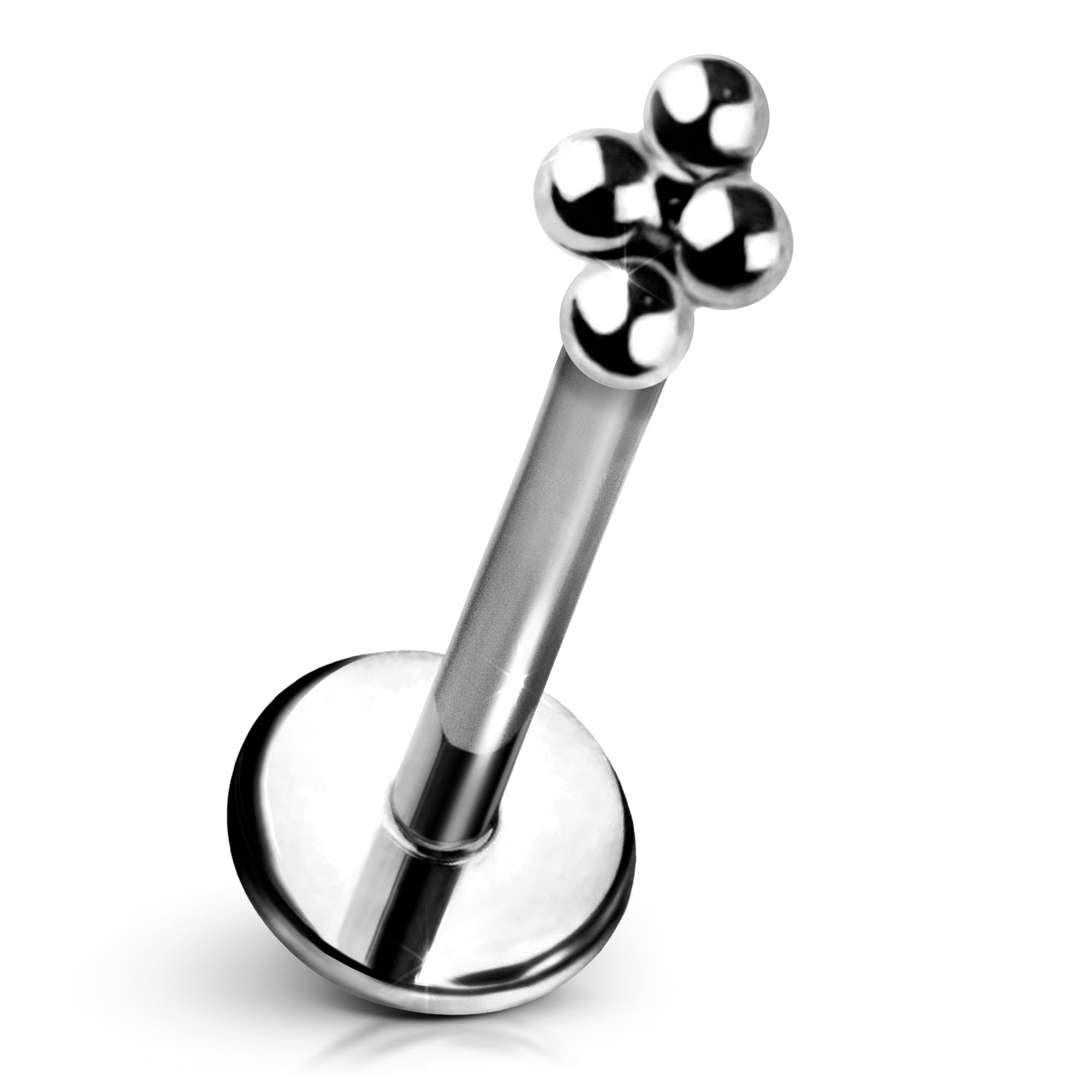 Cords Club Atomic Love Flat Back Stud – ASTM-F136 Implant Grade Titanium - Push Pin Design for Sensitive Ears – Available in 18K Gold Plated &