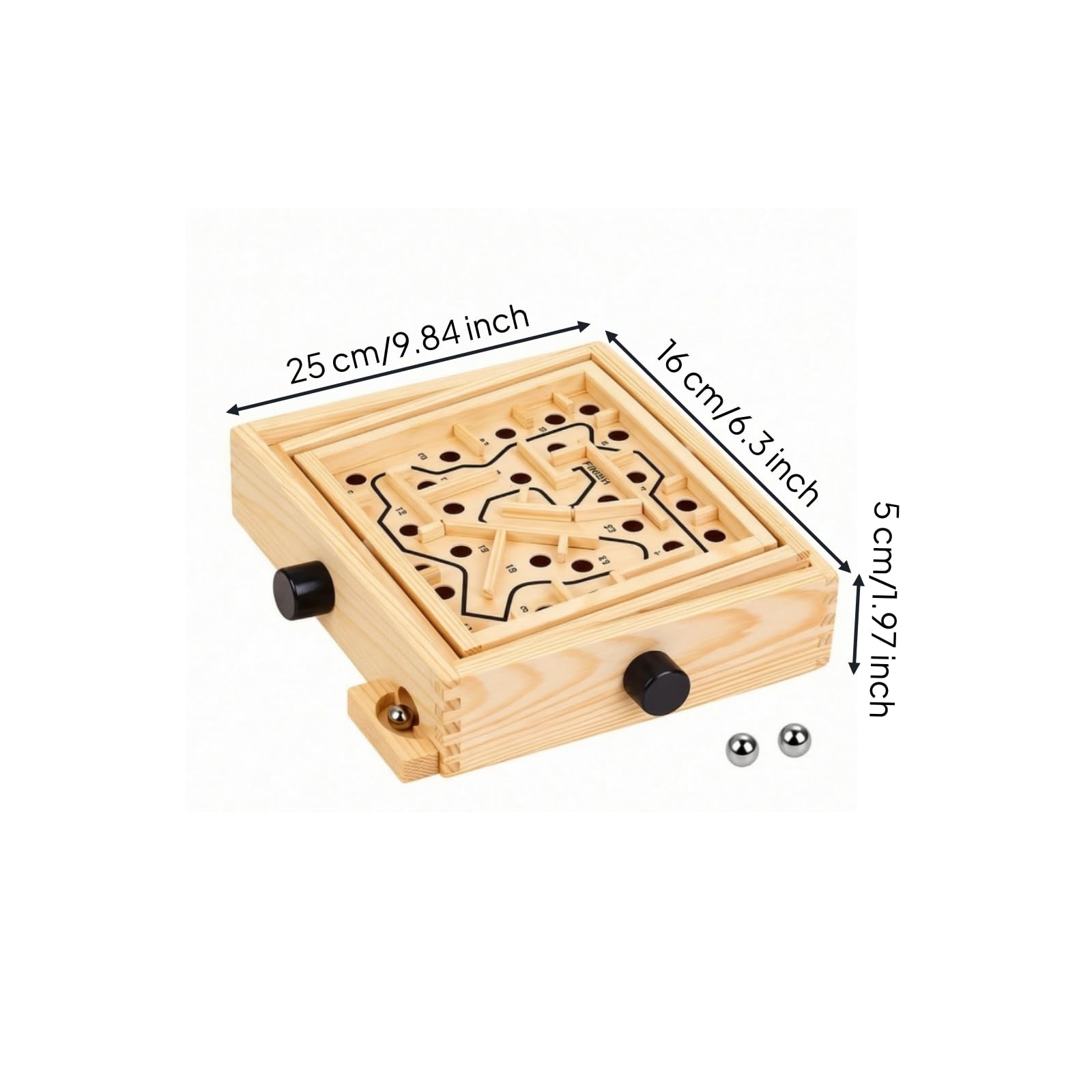 Percorso Palline di Metallo Sicuro Gioco Percorso con Barriere in Legno Sviluppa Le capacità Motorie Gioco di Equilibrio in Legno, Stile C