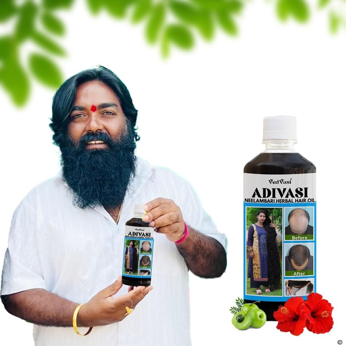 Adivasi Herbal Hair Growth Oil -Get Strong And Healthy Hair With Ayurvedic Herbs 250 Ml