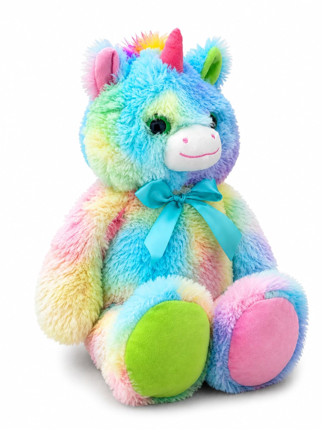 Generisch Kuscheltier Einhorn 54 cm – Flauschiges Regenbogen Einhorn – Weiches Plüschtier Stofftier – Magischer Kuschelfreund für Kinder