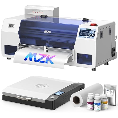 MZK A3 Plus DTF Printer F1080 Printhead Durable and Anti-Blocking(XP600 Gen2),Automatic Timed Cleaning Mode+Ink Anti-Clog Filter,2X-Speed Compared to L1800,Dual Ink Level Alert,Gift Ink 2 Years