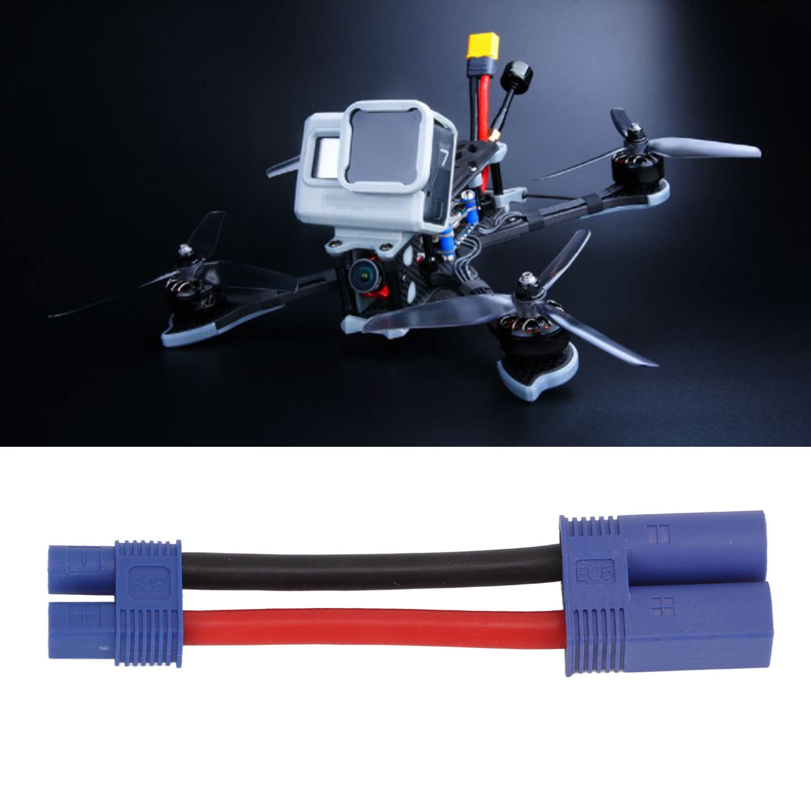 EC5 Męski na EC3 żeński Kabel, 12AWG EC5 Męski na EC3 żeński Adapter Złącza do Podłączenia Akumulatora i ESC dla RC Model Samochodu, Model Samolotu