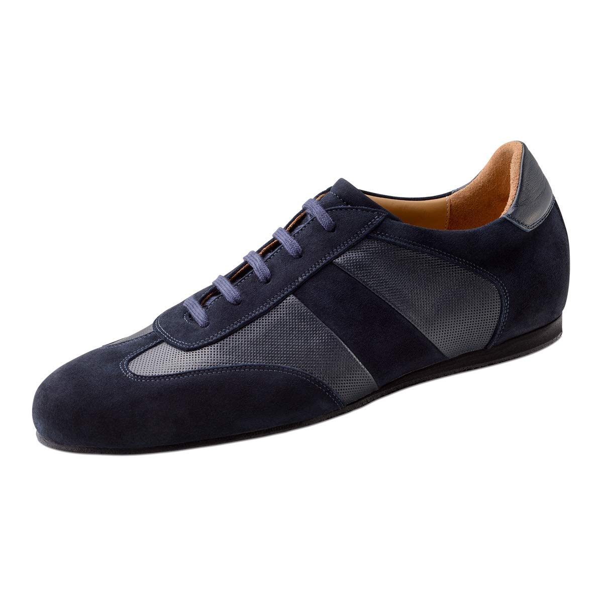 Werner Kern Herren Tanzsneaker/Tanzschuhe Bari 28061 - Veloursleder Schwarz - Normal - 1 cm Soft-Heel Absatz - Made in Italy