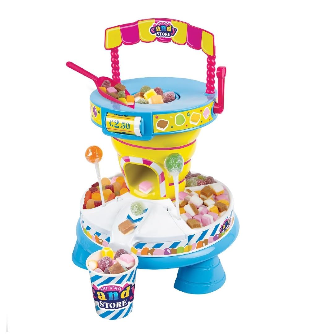 Pick & Mix Candy Store | Interactive Sweet Shop Set For Children 3+ | Rotating Price Wheel, Play Money & Real Sweets Included!
