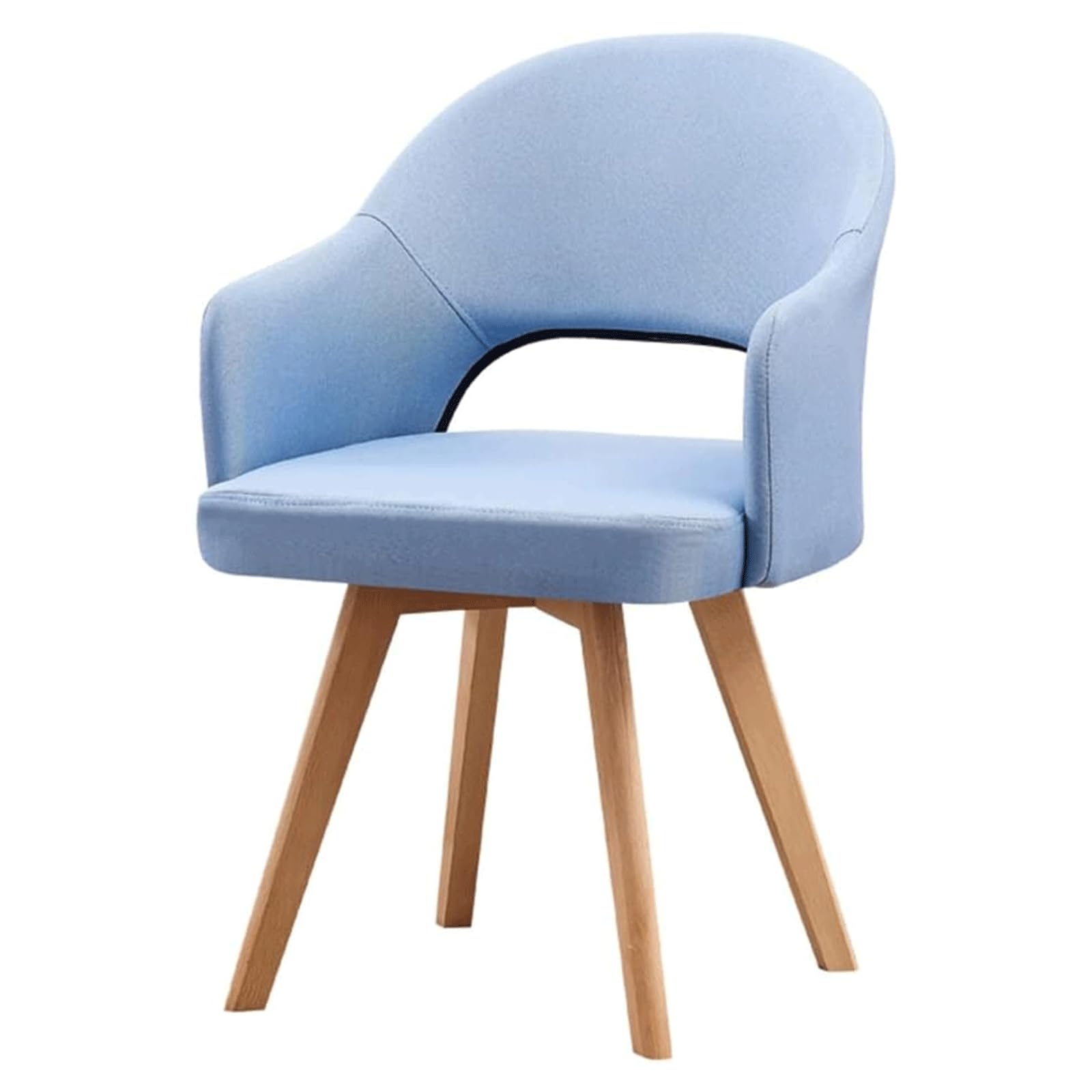 Chaise de bureau pivotante en bois et tissu pour salle à manger et salon vintage