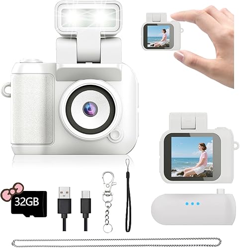 Miniatura 7 de Mini llavero de cámara retro mini cámara llavero integrado de 32 GB tarjeta de memoria la mejor opción para viajes Vlog fotografía regalos para niña