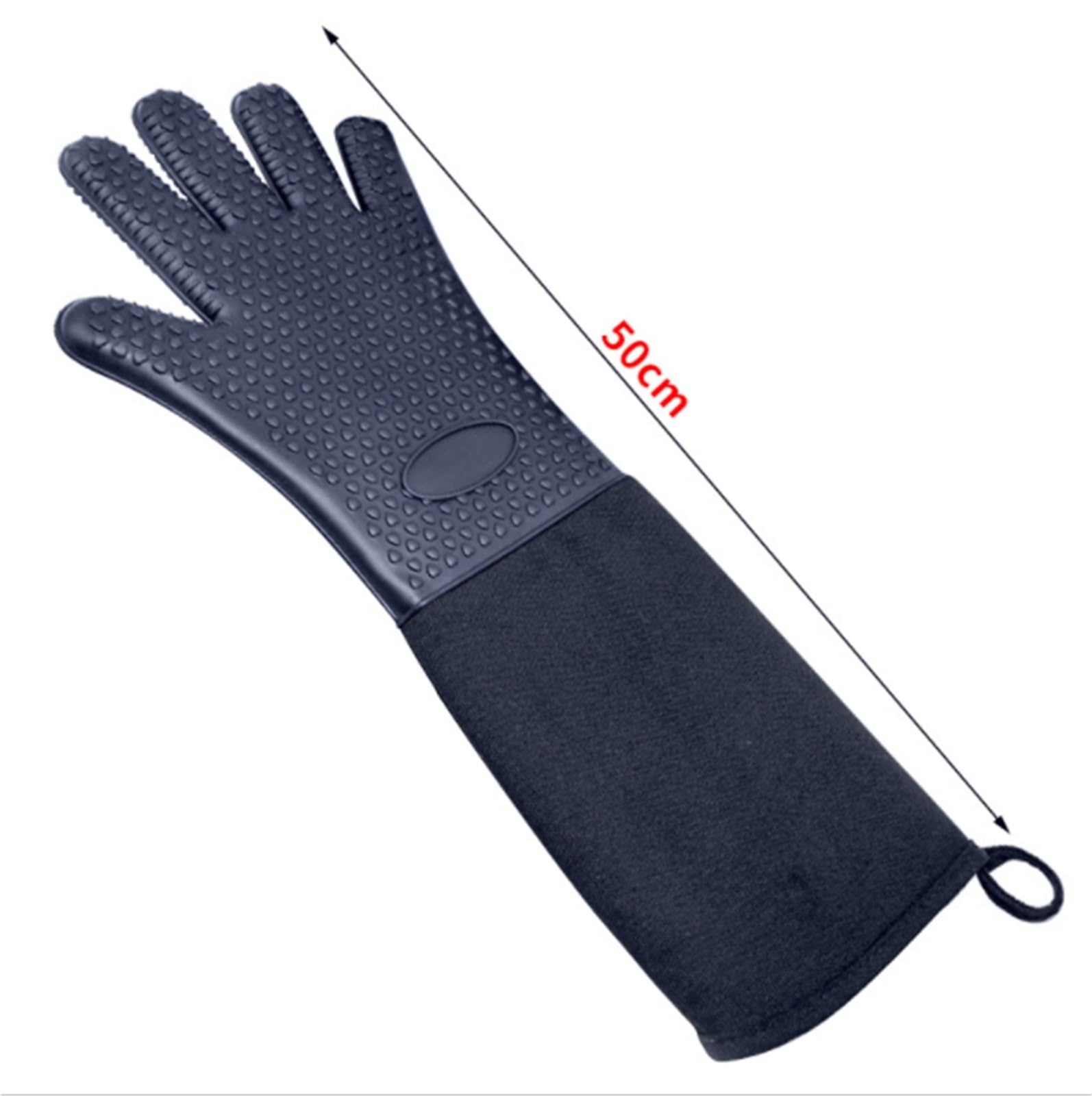 Gant Four Familiaux Mitaines De Four en Silicone, 1 Paire, Gants Résistants À La Chaleur for Cuisson Cuisson Barbecue(50cm)