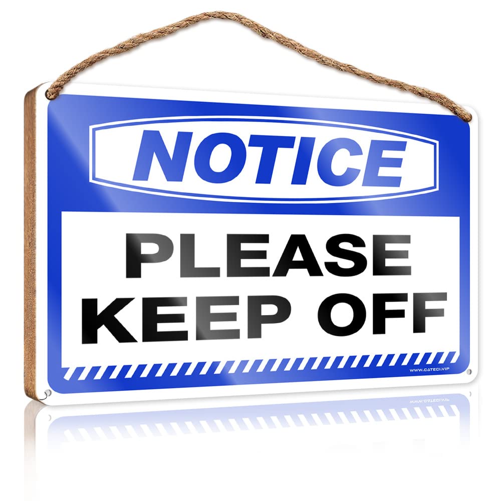 Yyhleh Men's One Color Front Door Decor Farm Hanging Door Sign Notice Please Keep Off Wooden Sign(15X28cm)