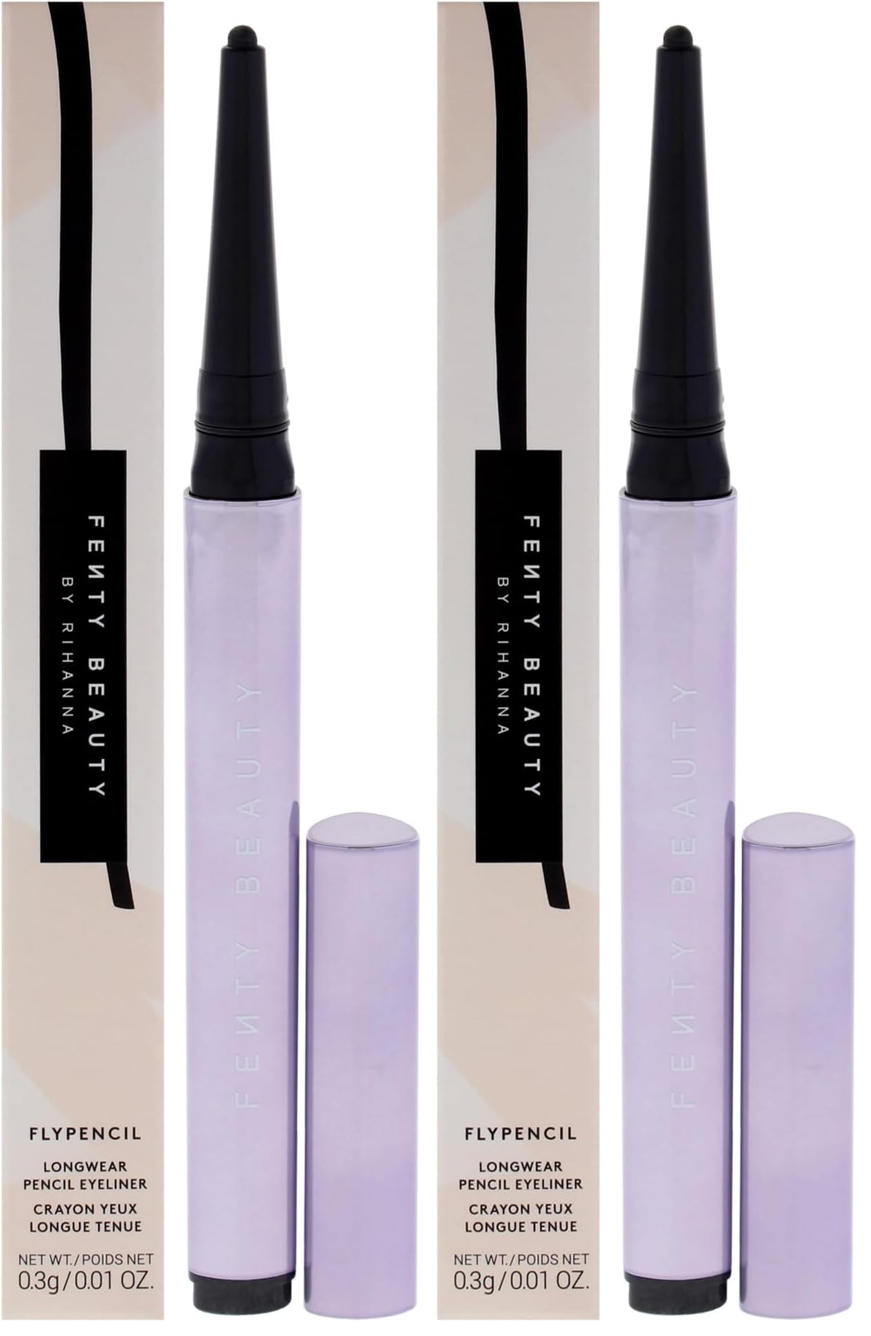 FENTY BEAUTY Flypencil Longwear Eyeliner Pencil - 02 Black Card for Women - 0 01 oz Eyeliner Pack