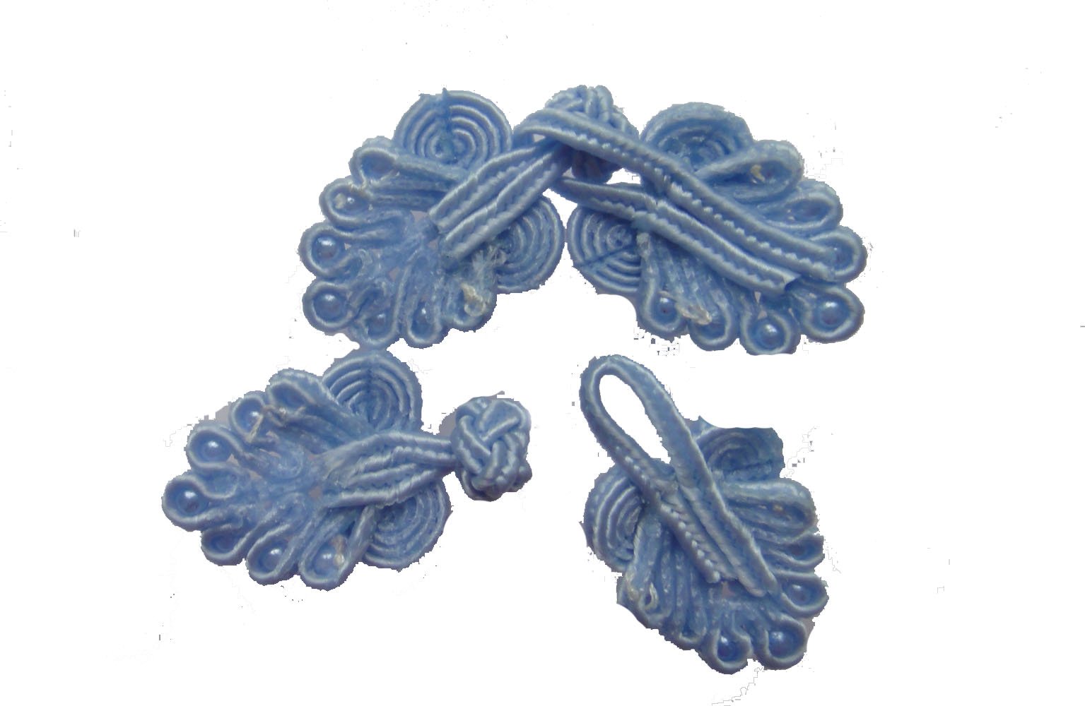 LYRACCES Chinese Frog Fasteners Knot Closure Sewing Buttons Cloth 6cm Pack of 10pairs (Sky Blue)