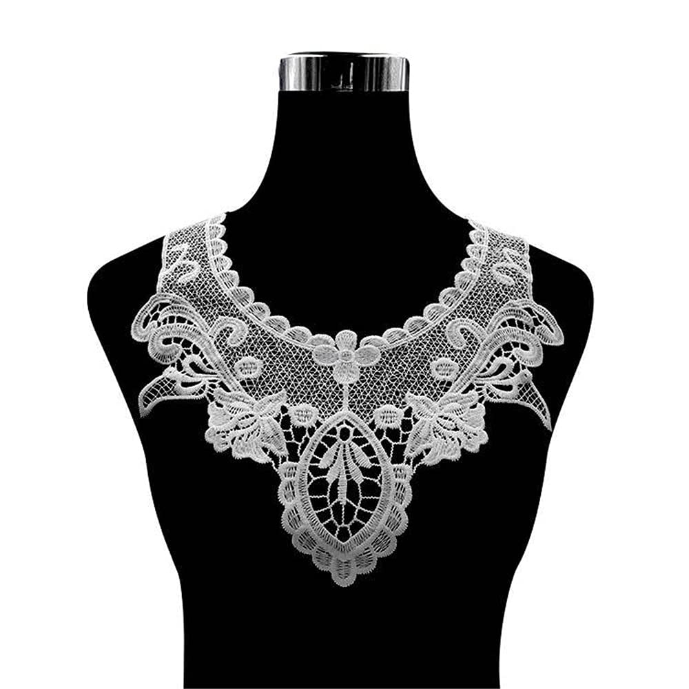 GIVBRO Lace Applique Neckline Patches Fringe Trim Collar Embroidery Sewing Craft Wedding Bridal Dress DIY Costume Clothes Accessories #A188