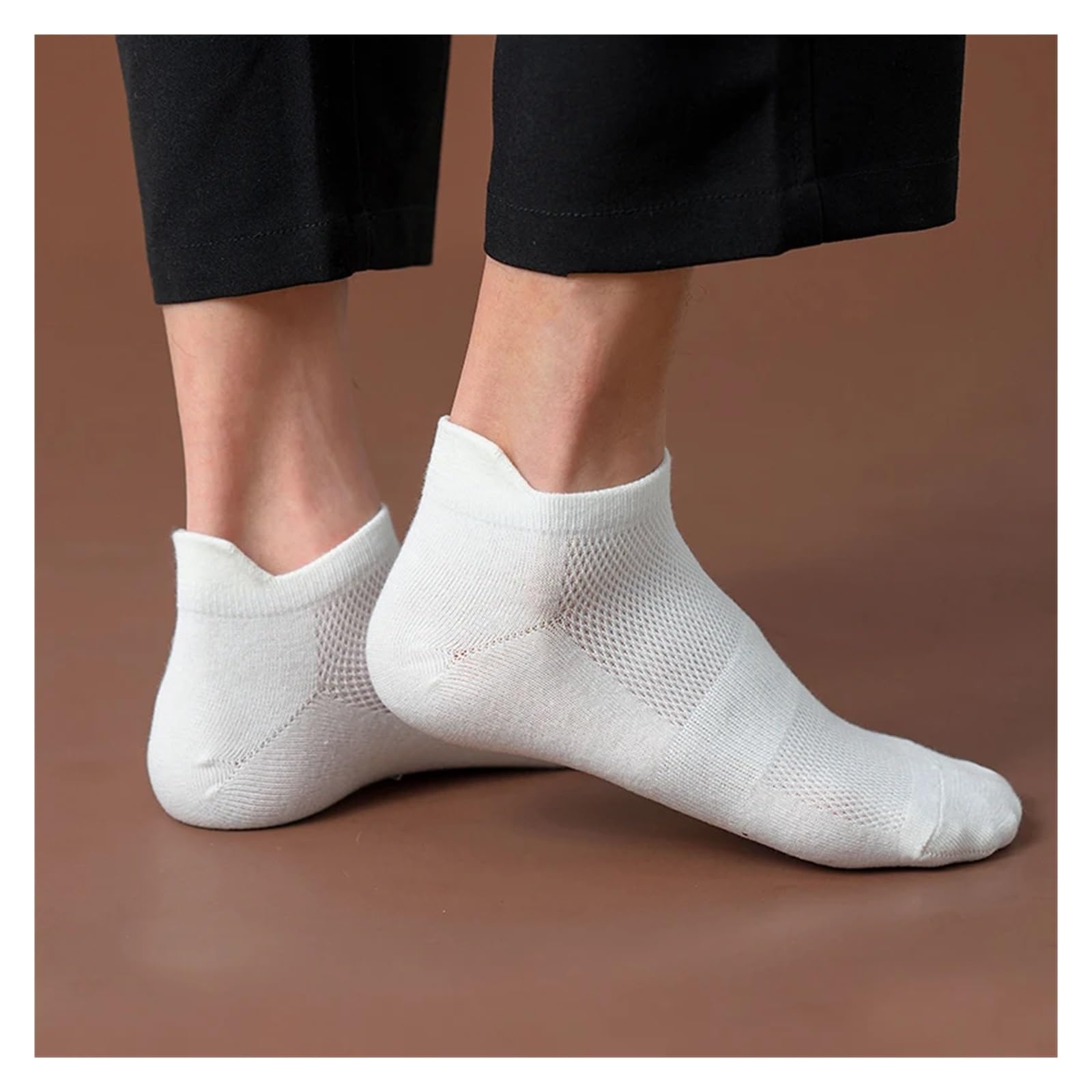 Socquettes Homme Lot de 10 paires chaussettes invisibles for homme, couleur unie, décontractées, en maille, confortables, respirantes et douces