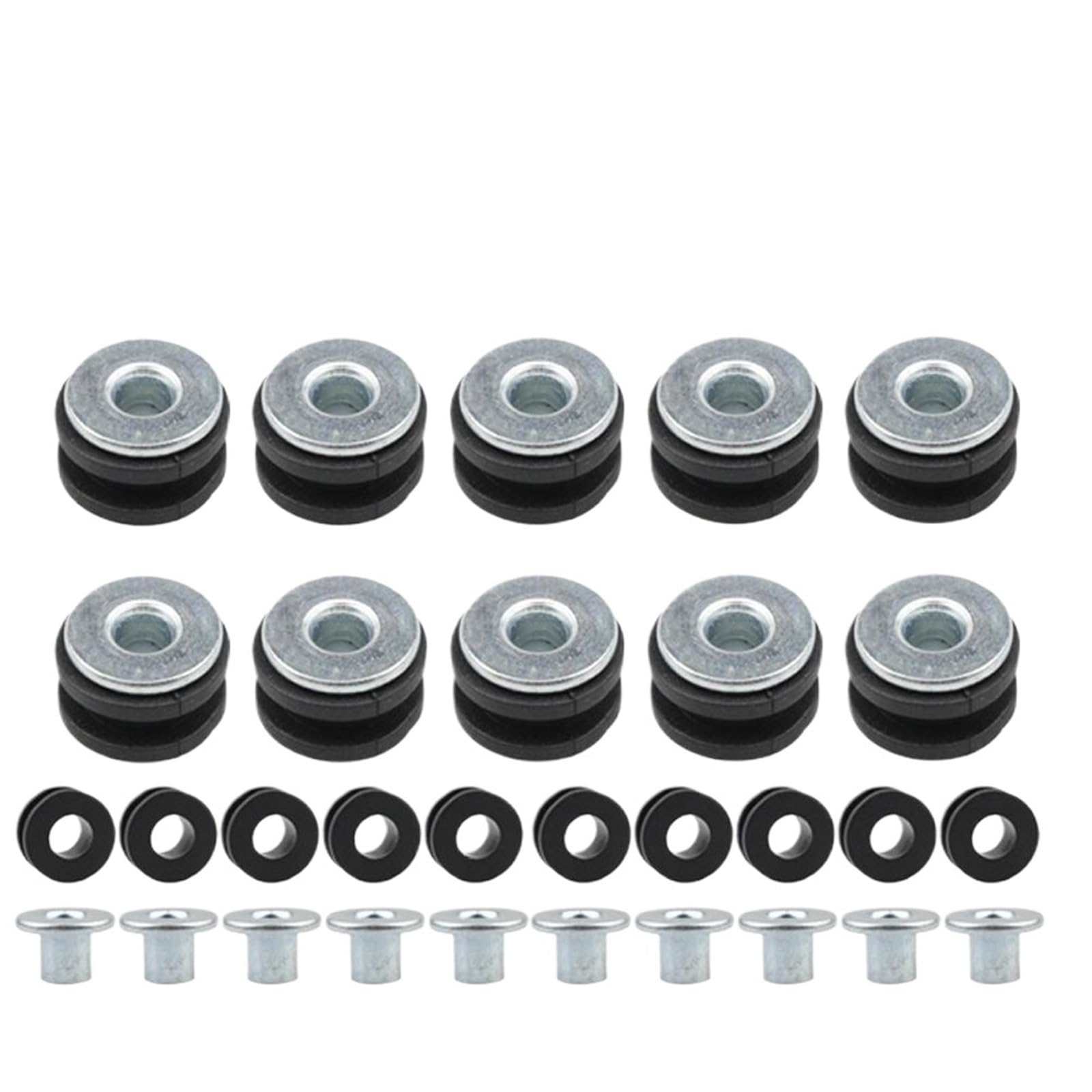 Motorcycle Rubber Grommets Kit Motorcycle Buffer Washer Windshield Pad Rubber Fairing Cowling Grommet Bushing Shock Accessories(30SET)