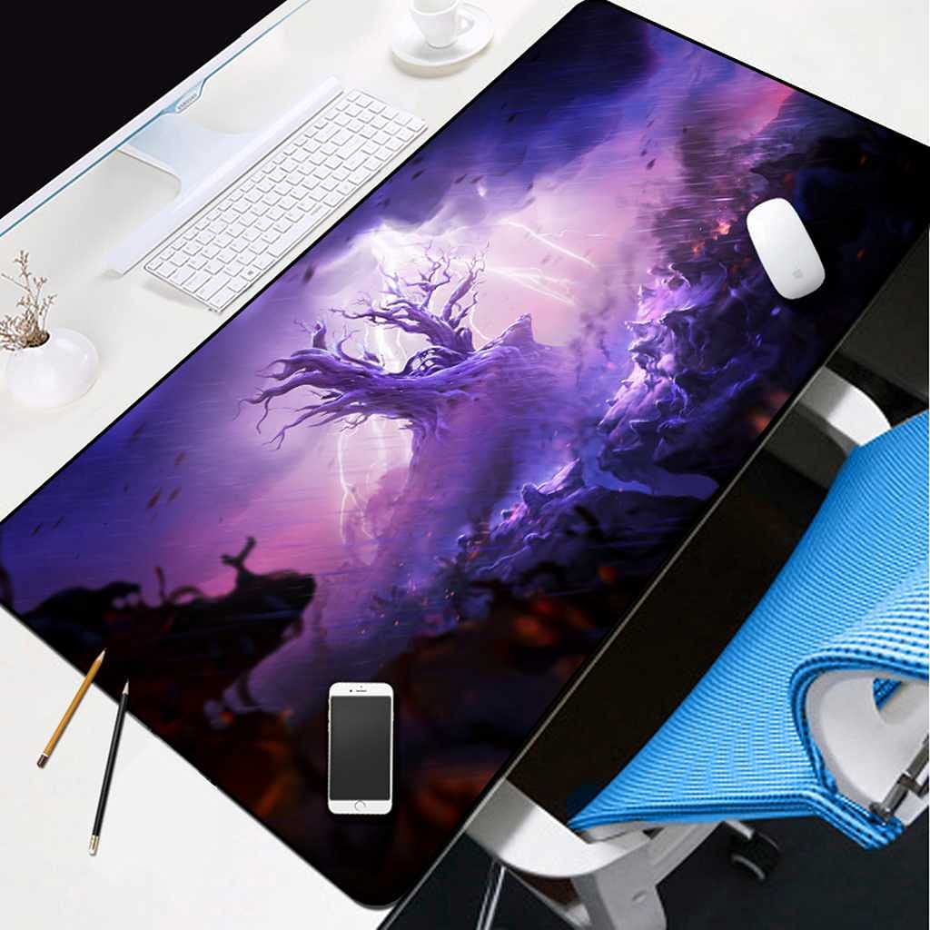 Tappetino Mouse Gaming Cinese 250x300mm Con Base Antiscivolo, Stampa Acquerello, Bordi Cuciti