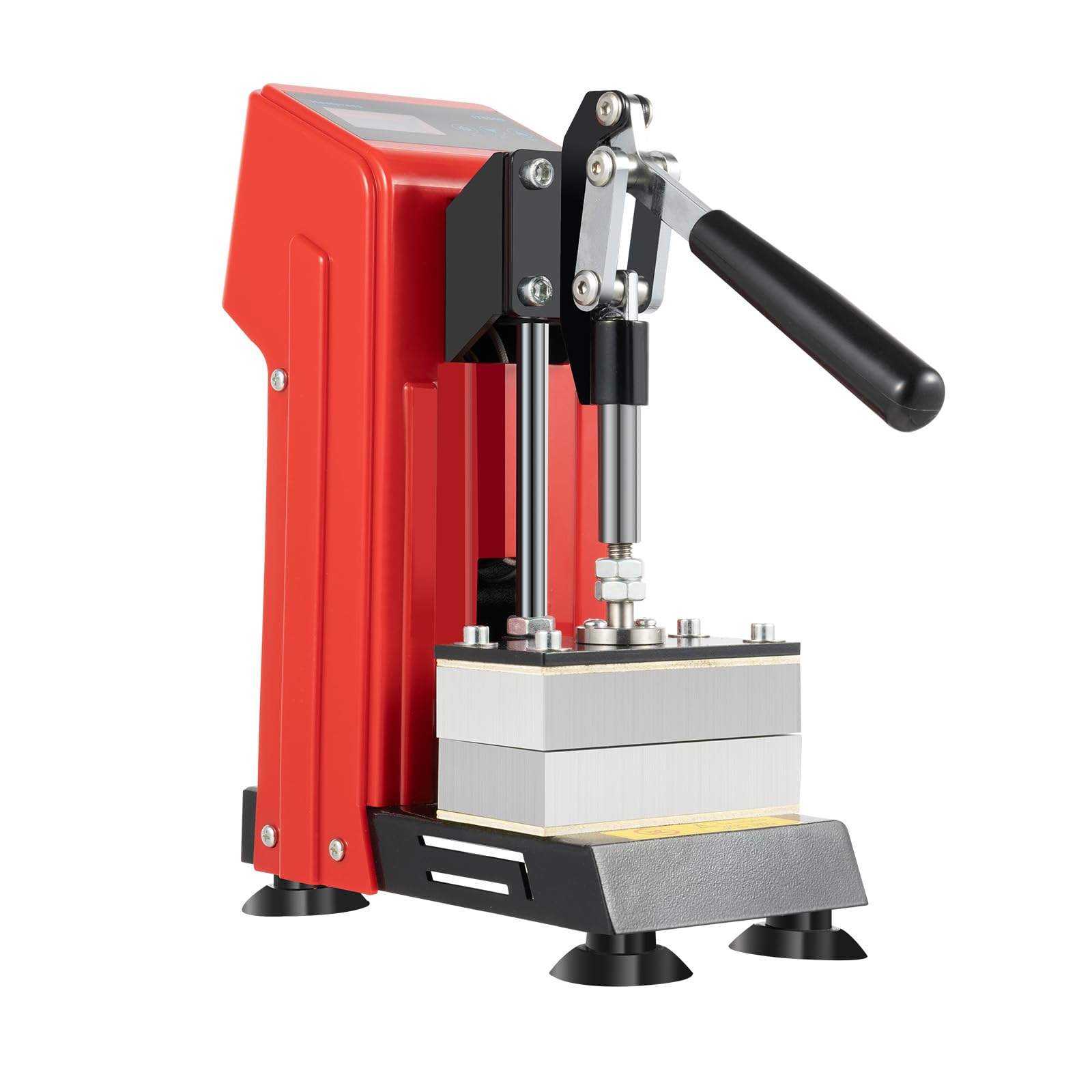900W Heat Press Machine, 0-400°F Manual Transfer Press with Digital Timer, 5x2 Inch Mini Press for T-Shirts, Hats, DIY Crafts