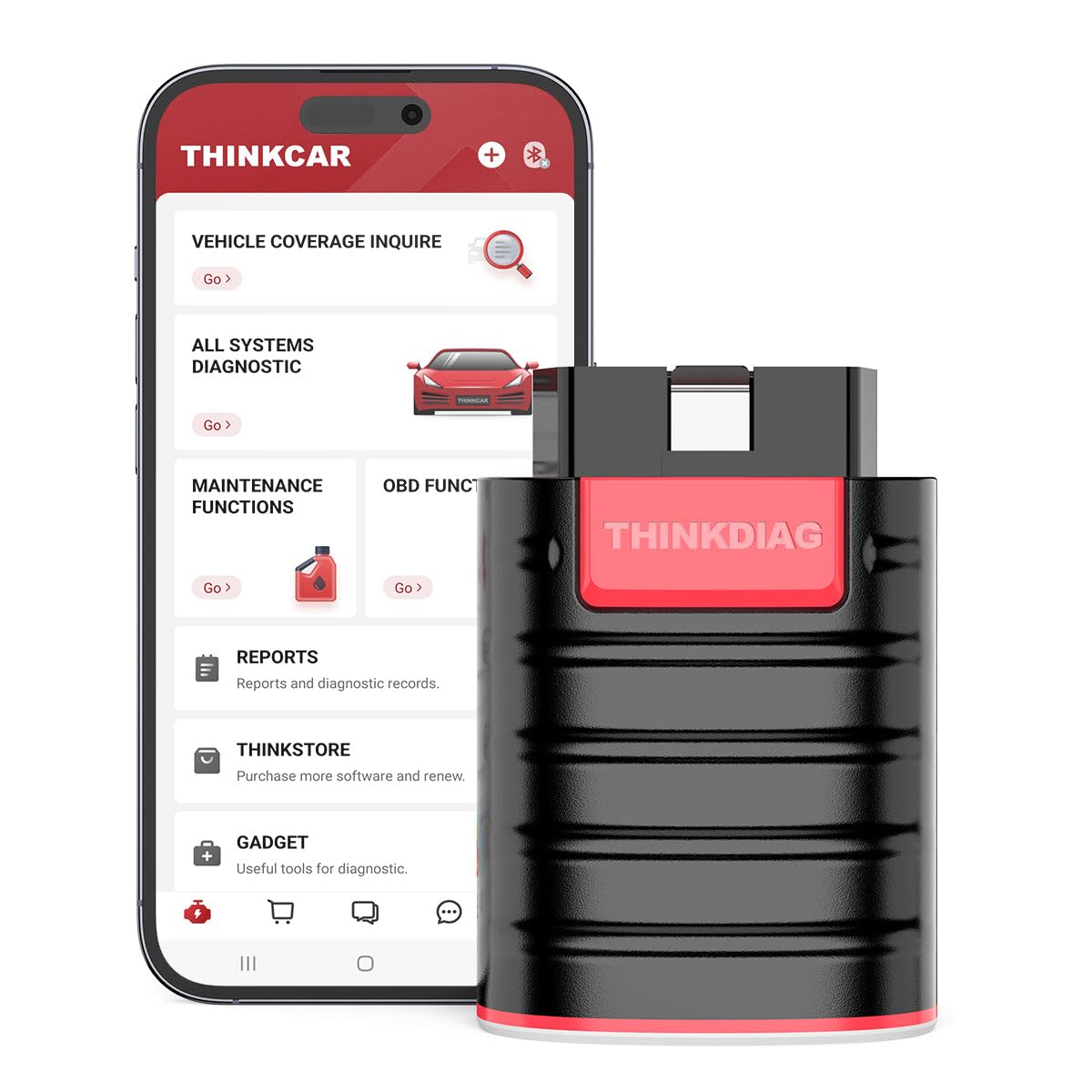 THINKCAR Thinkdiag Full Systems OBD2 Automotive Car Scanner for All India Cars Dongle All Software Free for 1 Year (Dongle + all software free for 1 year)