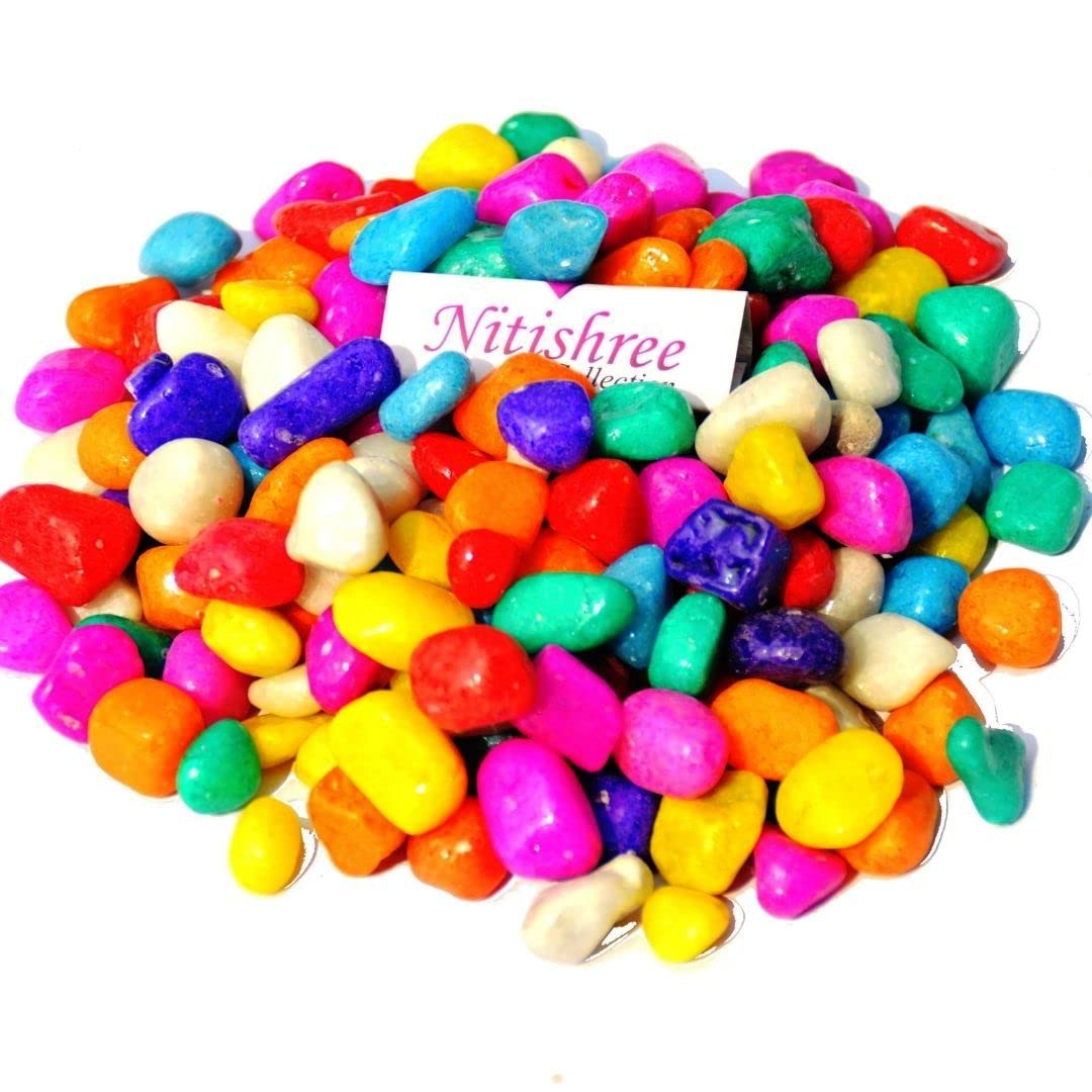 Nitishree Small Stones For Home Garden Aquarium Outdoor Plants Pots Garden,Fish Tank Aquarium,Table,Vase Fillers Table Decor Fountain Mixed|Multi|Paint| Colour,Décor(1 Kg,Multistone) (B08V6V5985) Amazon Price History, Amazon Price Tracker