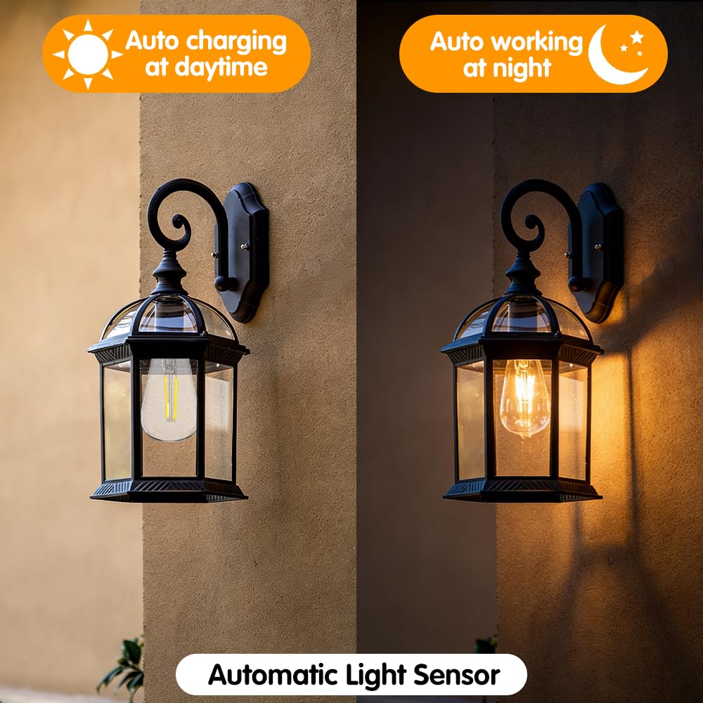Ampoule Solaire Exterieur, 2 Pièces 8.5 cm Lampe Solaire Jardin Rechange, Lampe Solaire de Rechange avec Ampoule LED Brillante, Éclairage Solaire D'extérieur Décoration DIY (4PCS)