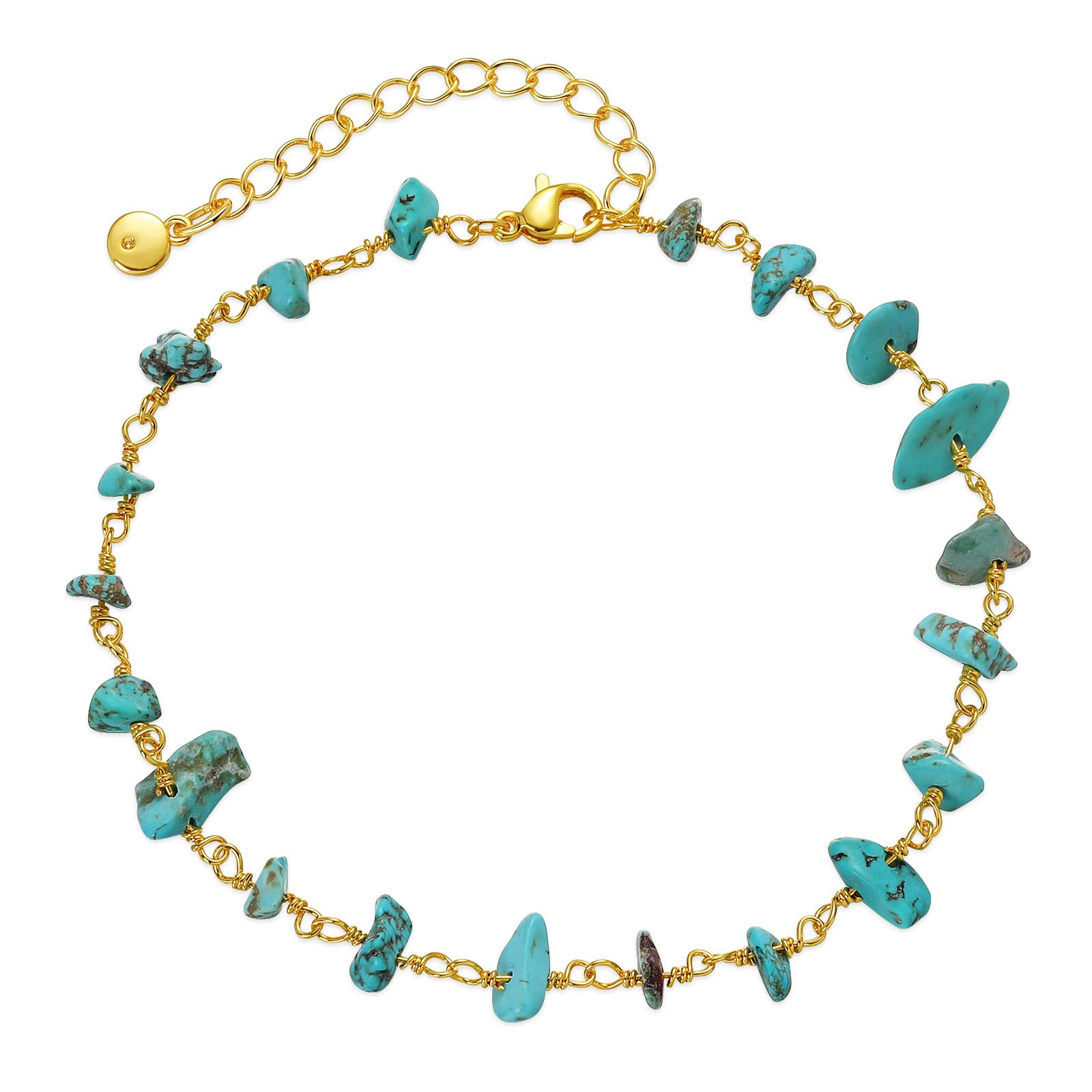 Yumikoo 18k Gold Plated Anklet, Women Adjustable Gold Tone Ankle Bracelet