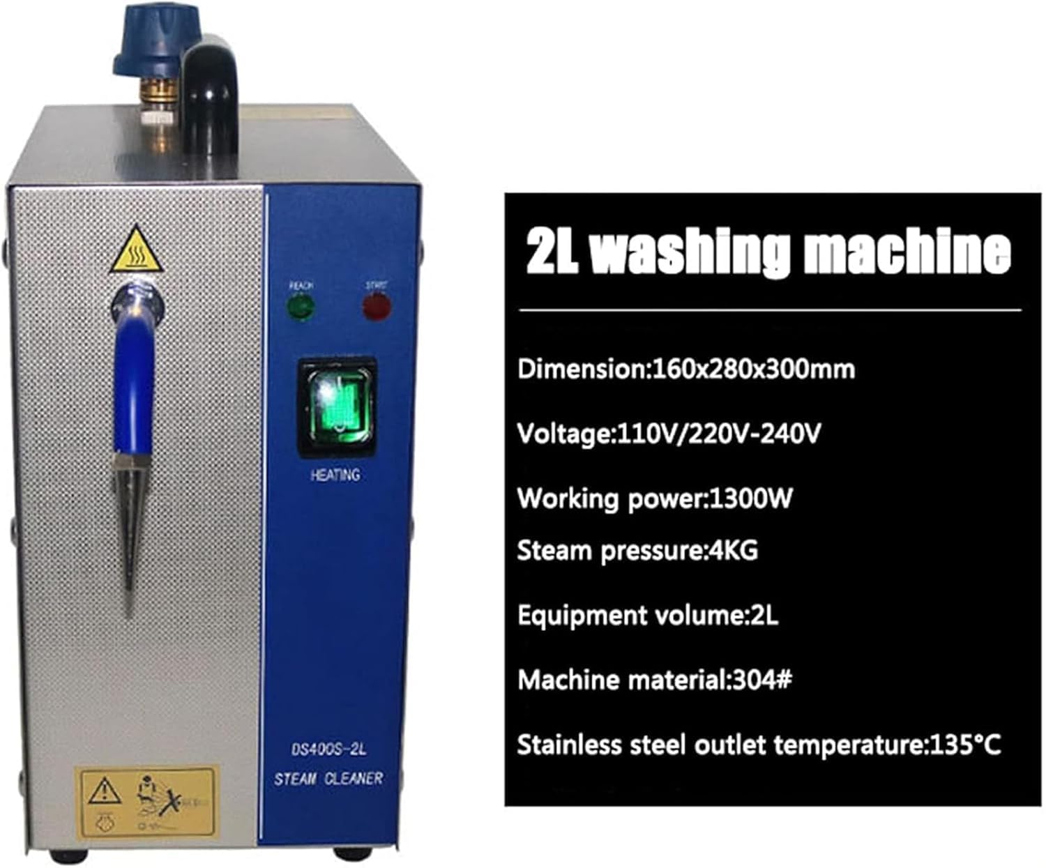 Nettoyeur De Bijoux Machine De Nettoyage à La Vapeur Or Et Argent Acier Inoxydable 2l / 4l Nettoyeur à Vapeur D’Argent Et D’Or Orfèvrerie Équipement Industriel pour Bijo, 2L, 110V