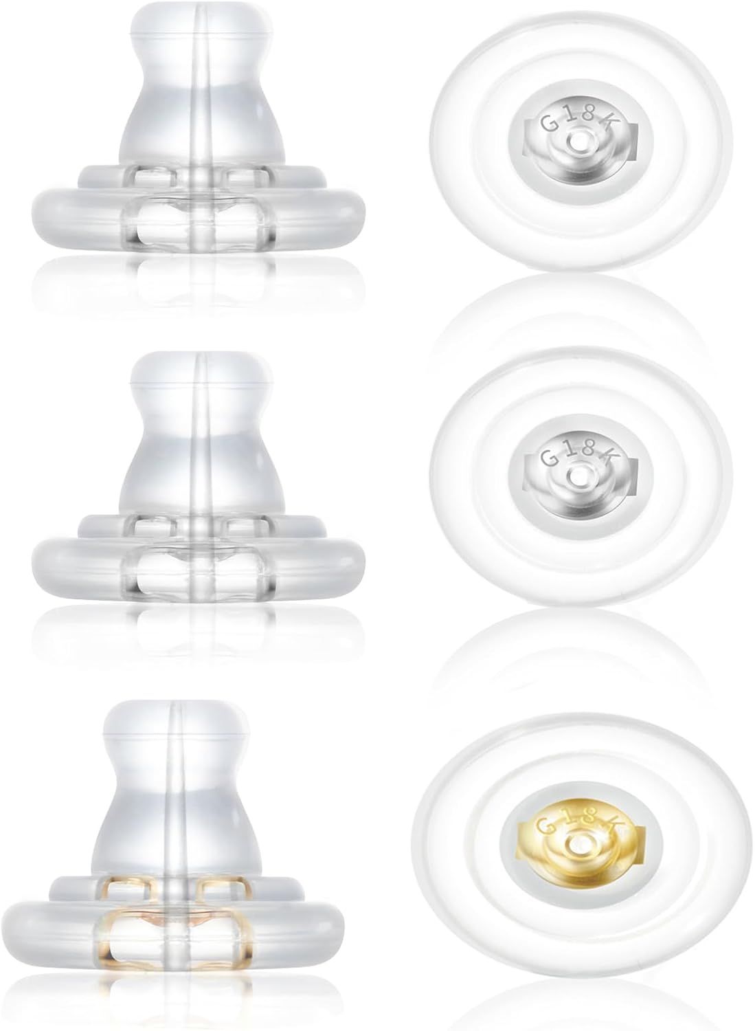 Earring Backs,18K Gold Silicone Earring Backs Replacements