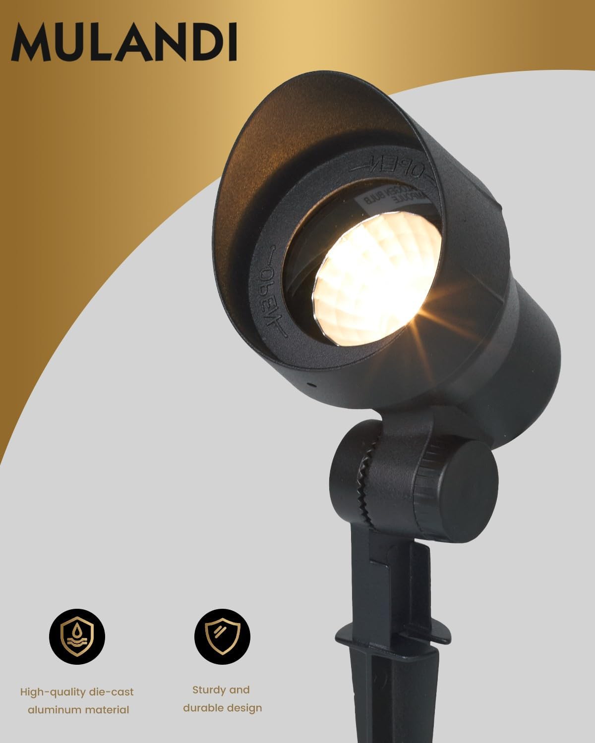Low Voltage Landscape Spotlights - 20W 12V LED Outdoor Lighting, 3000K Warm White, Adjustable Die-Cast Aluminum Lights for Garden, Yard, and Patio 6 Pack