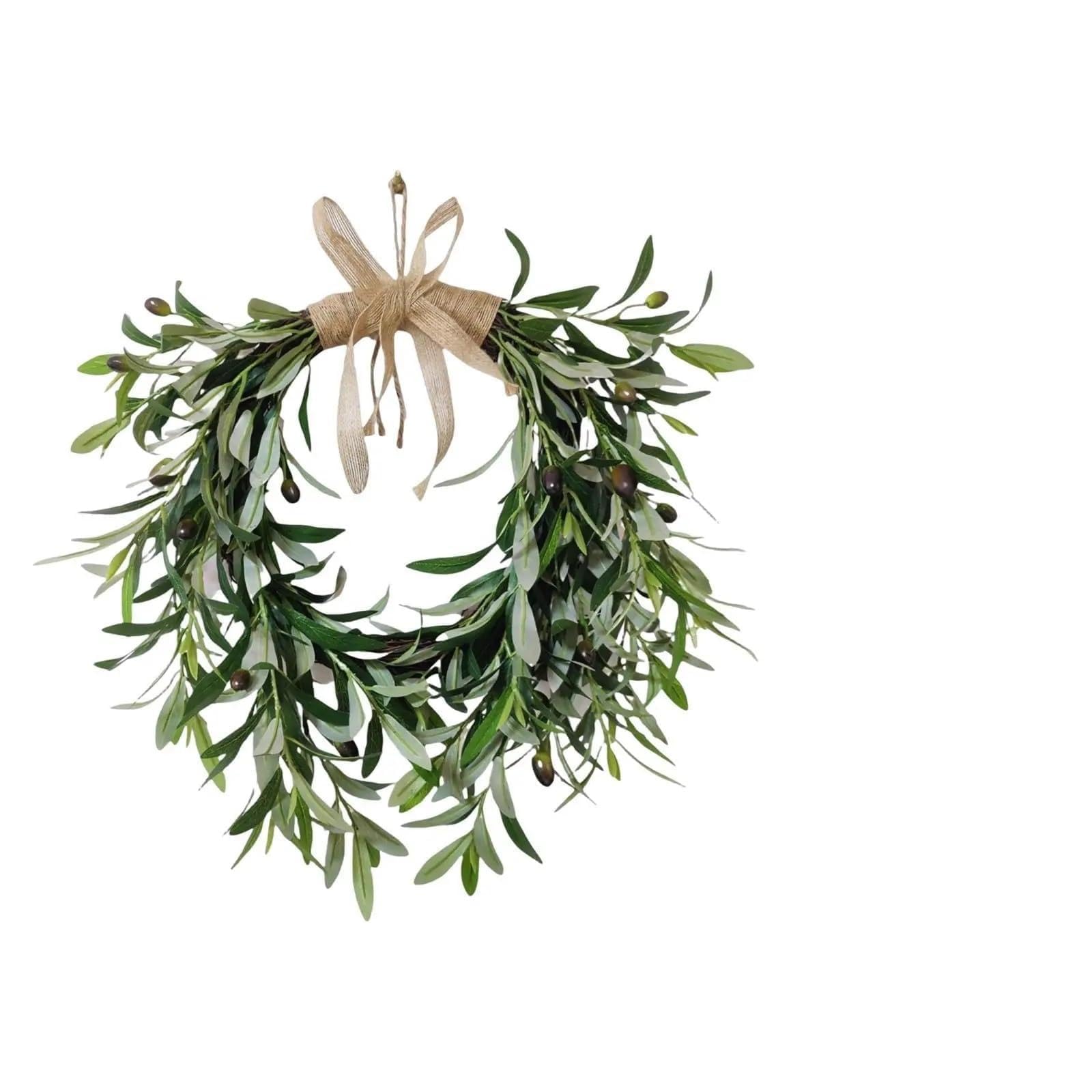 Door Wreath Artificial Olive Wreath Christmas Garland Spring Plants Swag(45cmx43cm)