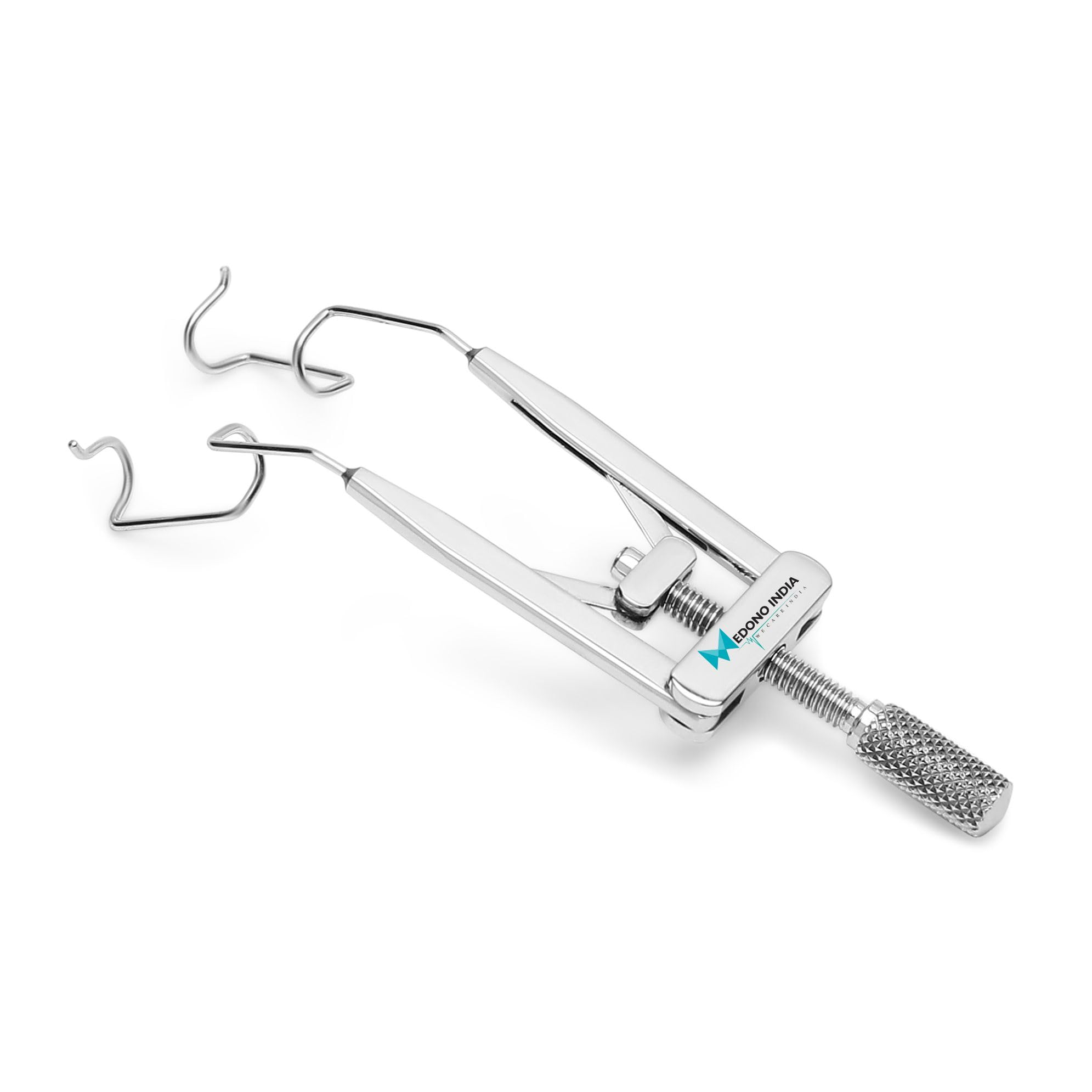 Medono India Lieberman Speculum Eye Speculum, Open K-Wire Self-Lock Wire, Fenestrated Blade, Thumb screw control, High Quality Medical Grade Stainless Steel