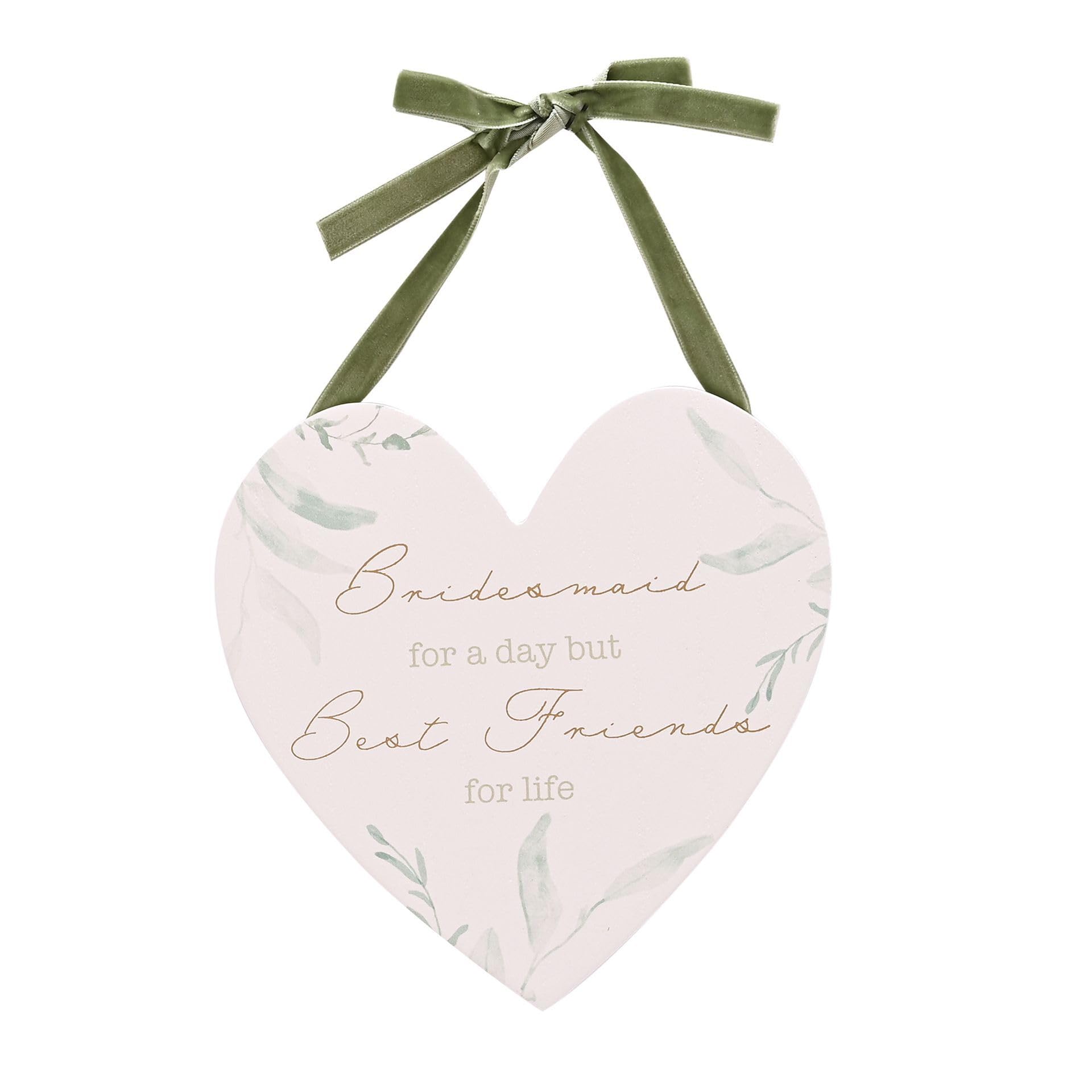 Widdop & Co. - Love Story - Bridesmaid Heart Hanging Wooden Plaque